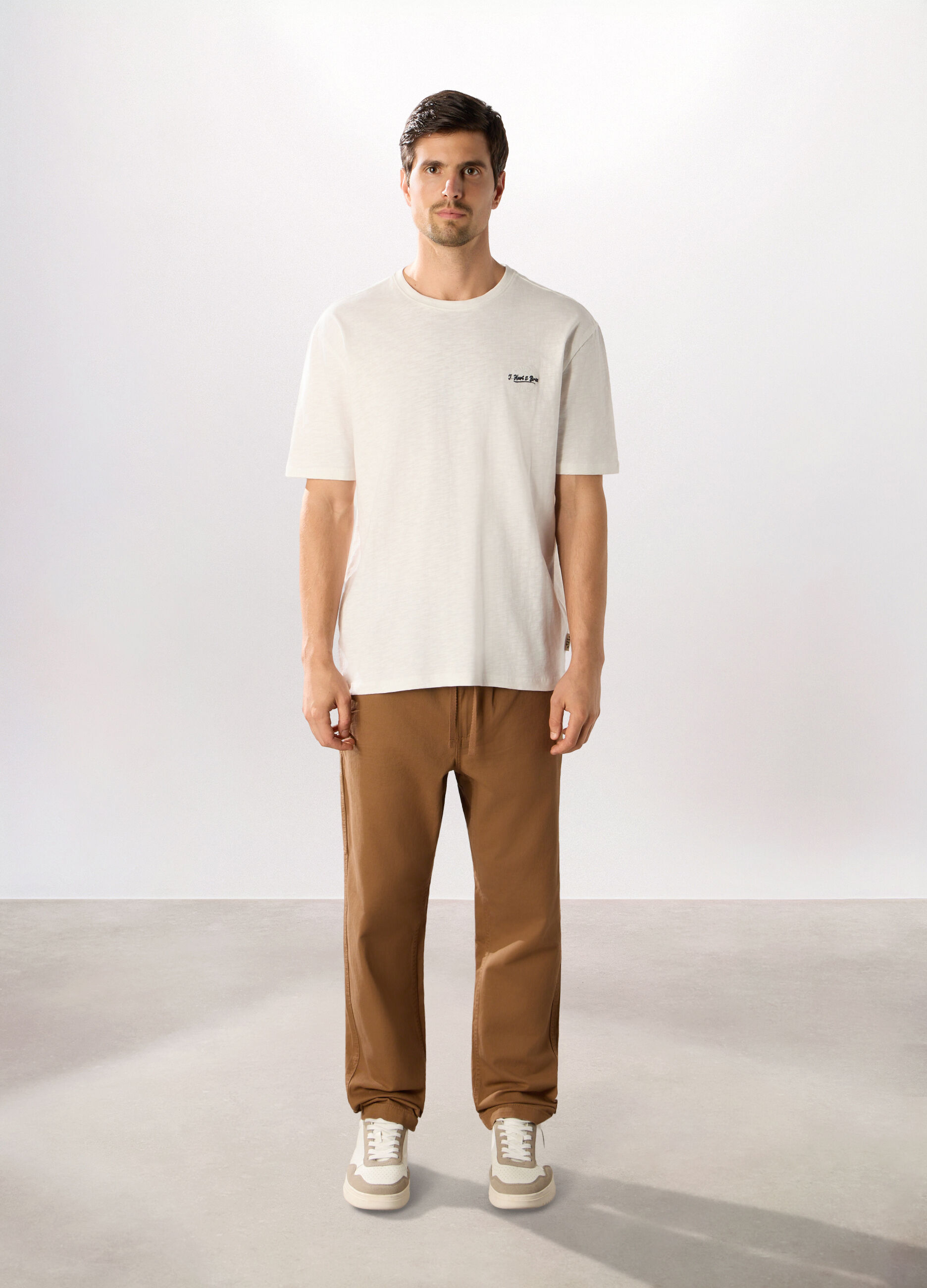 Jogger in twill di puro cotone uomo