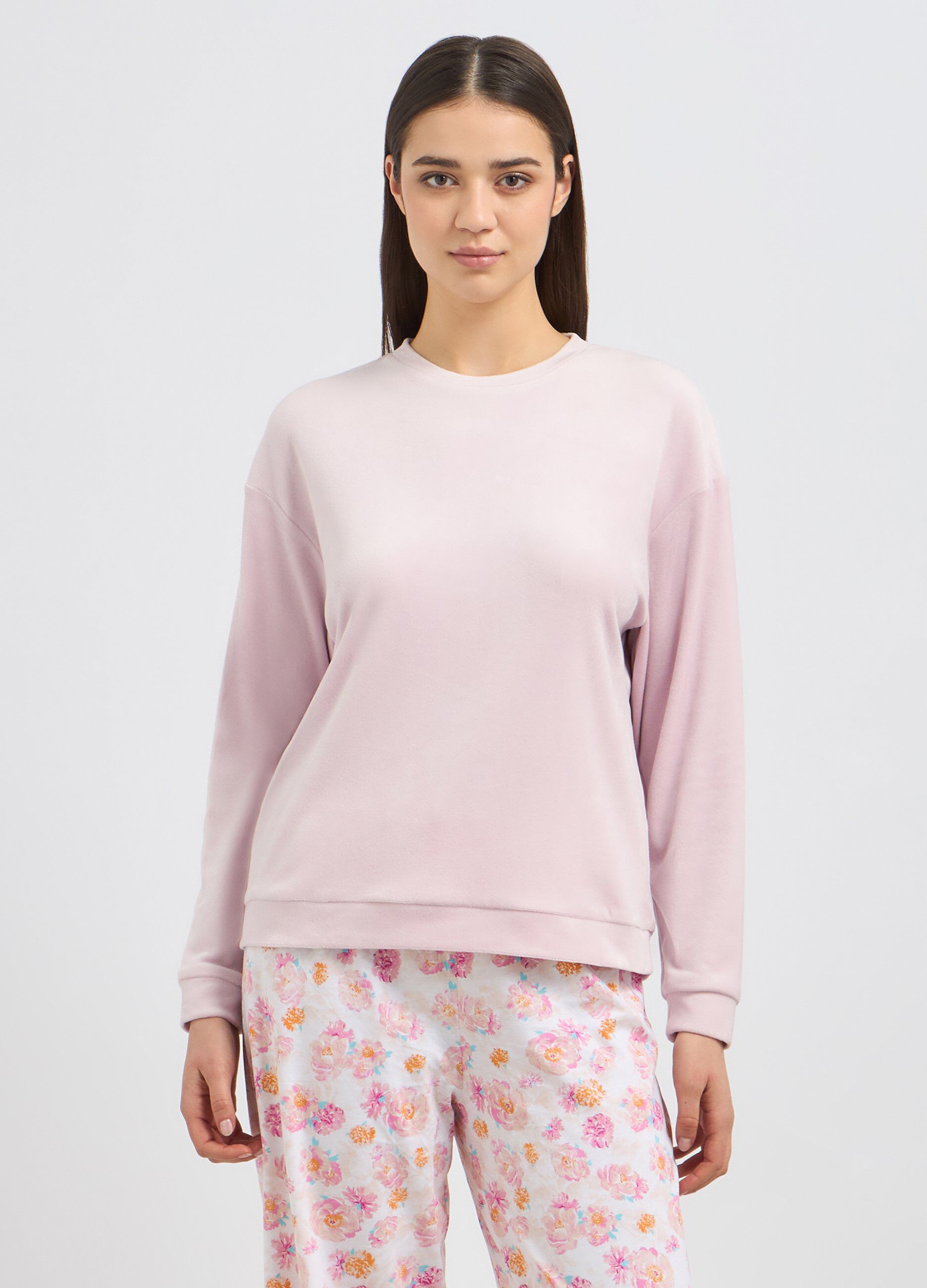 Top pigiama lungo in micro fleece donna_0
