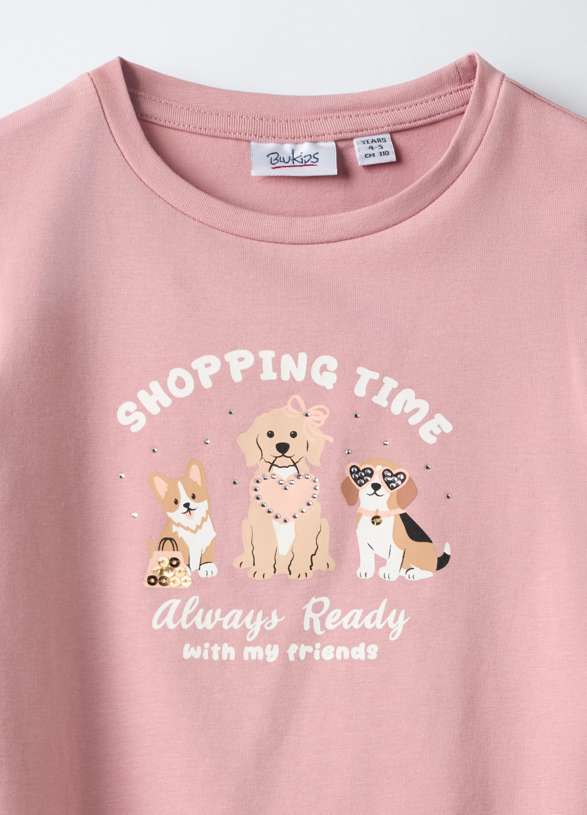 T-shirt Fit Over in jersey di cotone stretch bambina_2