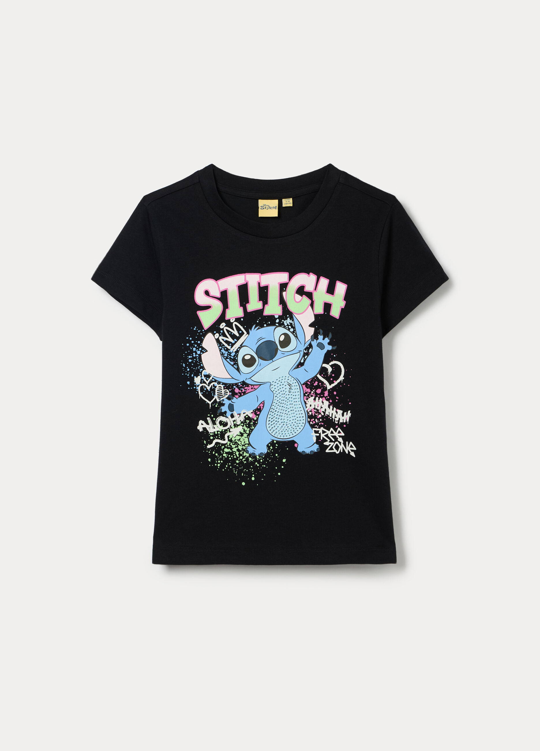 T-shirt Stitch in jersey di puro cotone ragazza_0