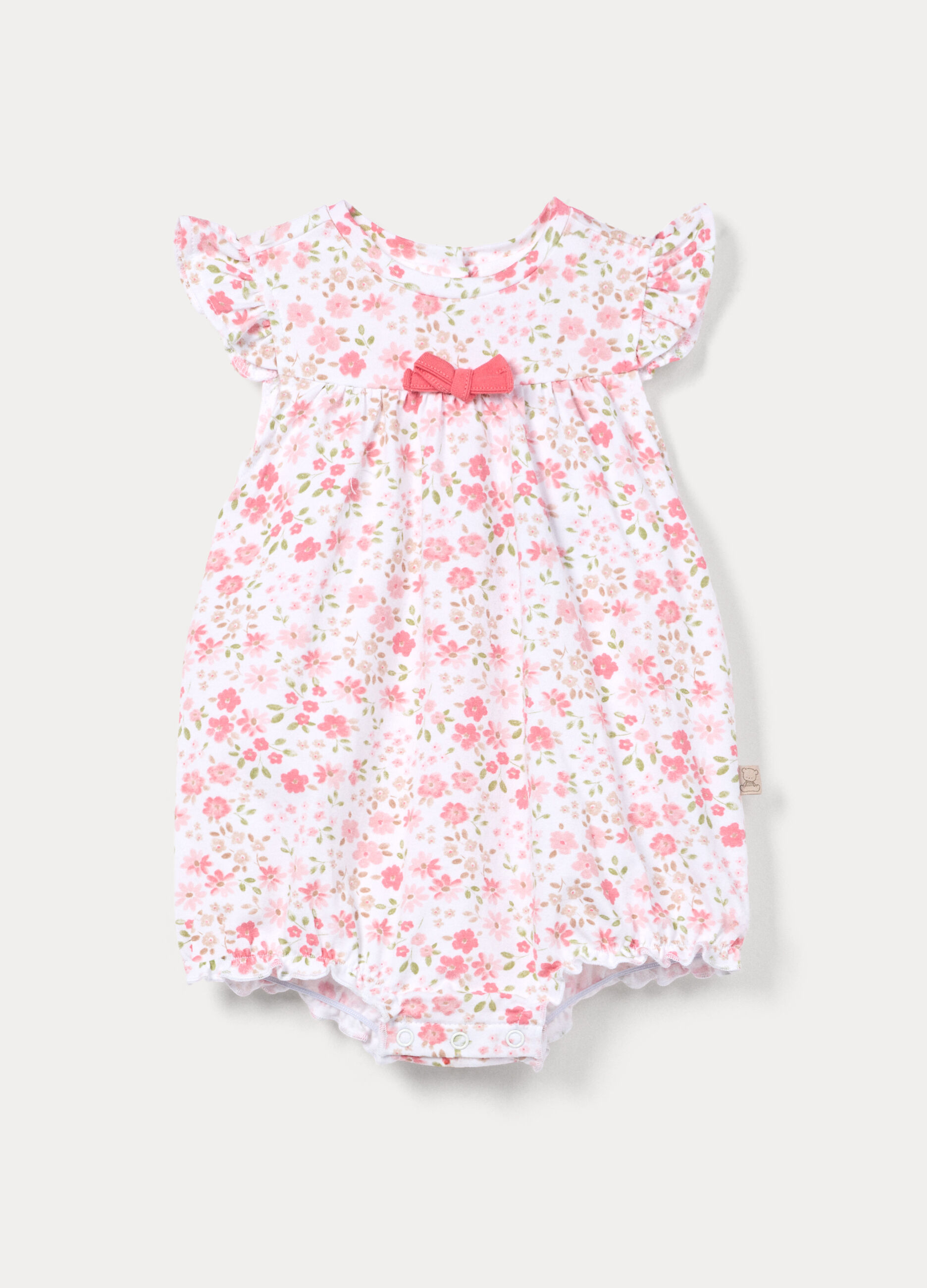 Pagliaccetto girocollo in jersey di cotone stretch neonata_0