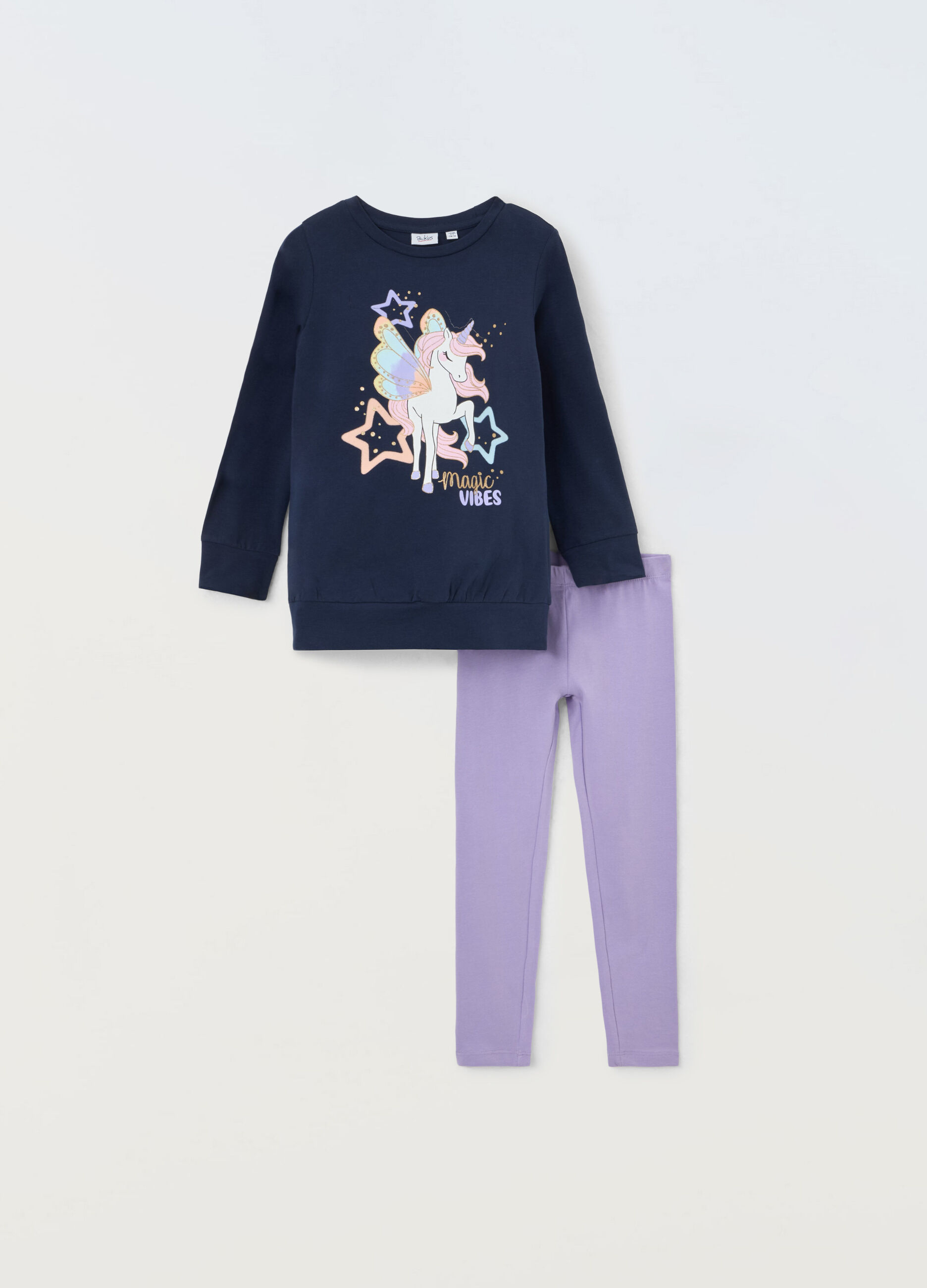 Jogging set in cotone stretch bambina_0