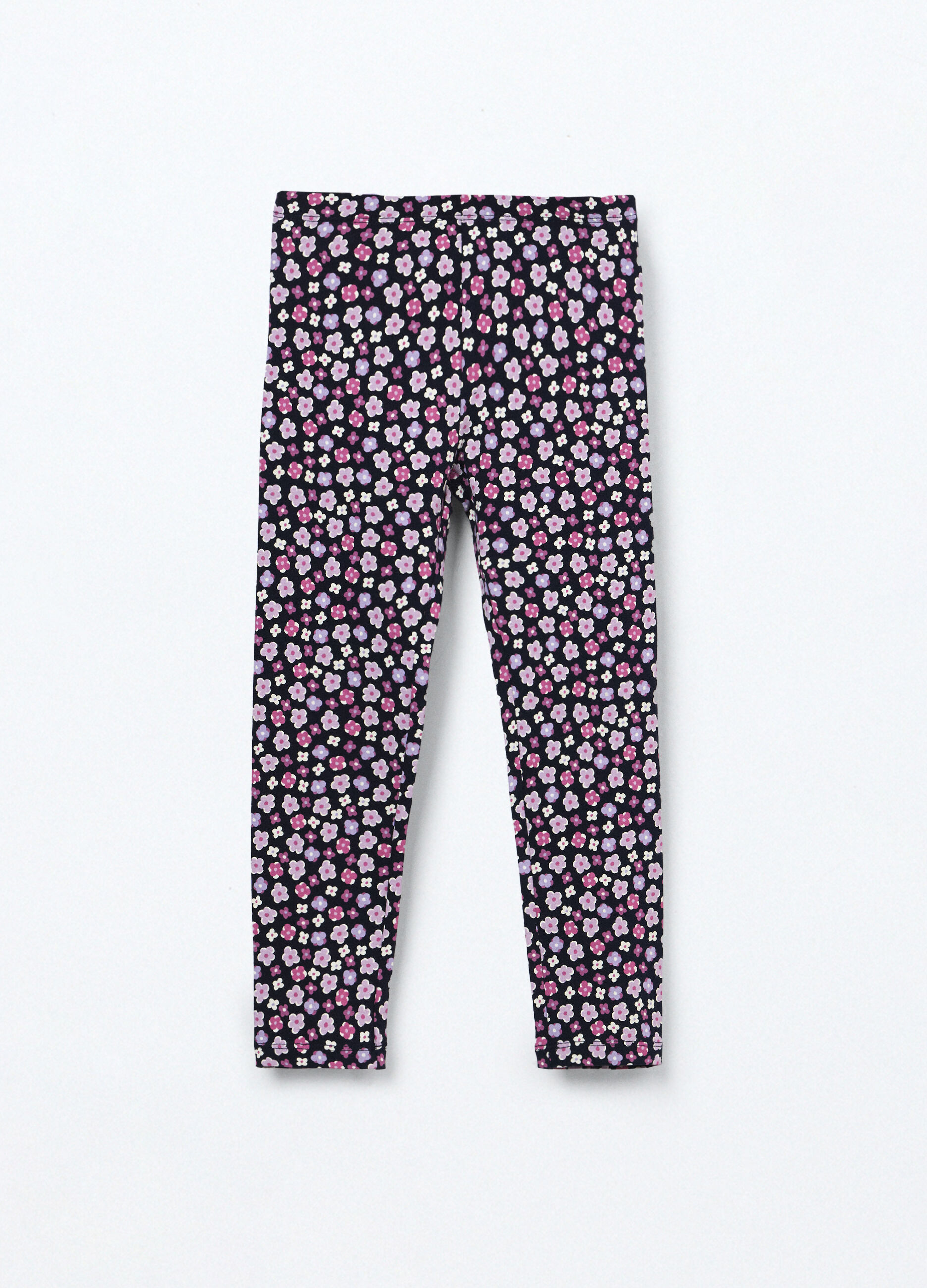 Leggings in jersey di cotone stretch bambina_0