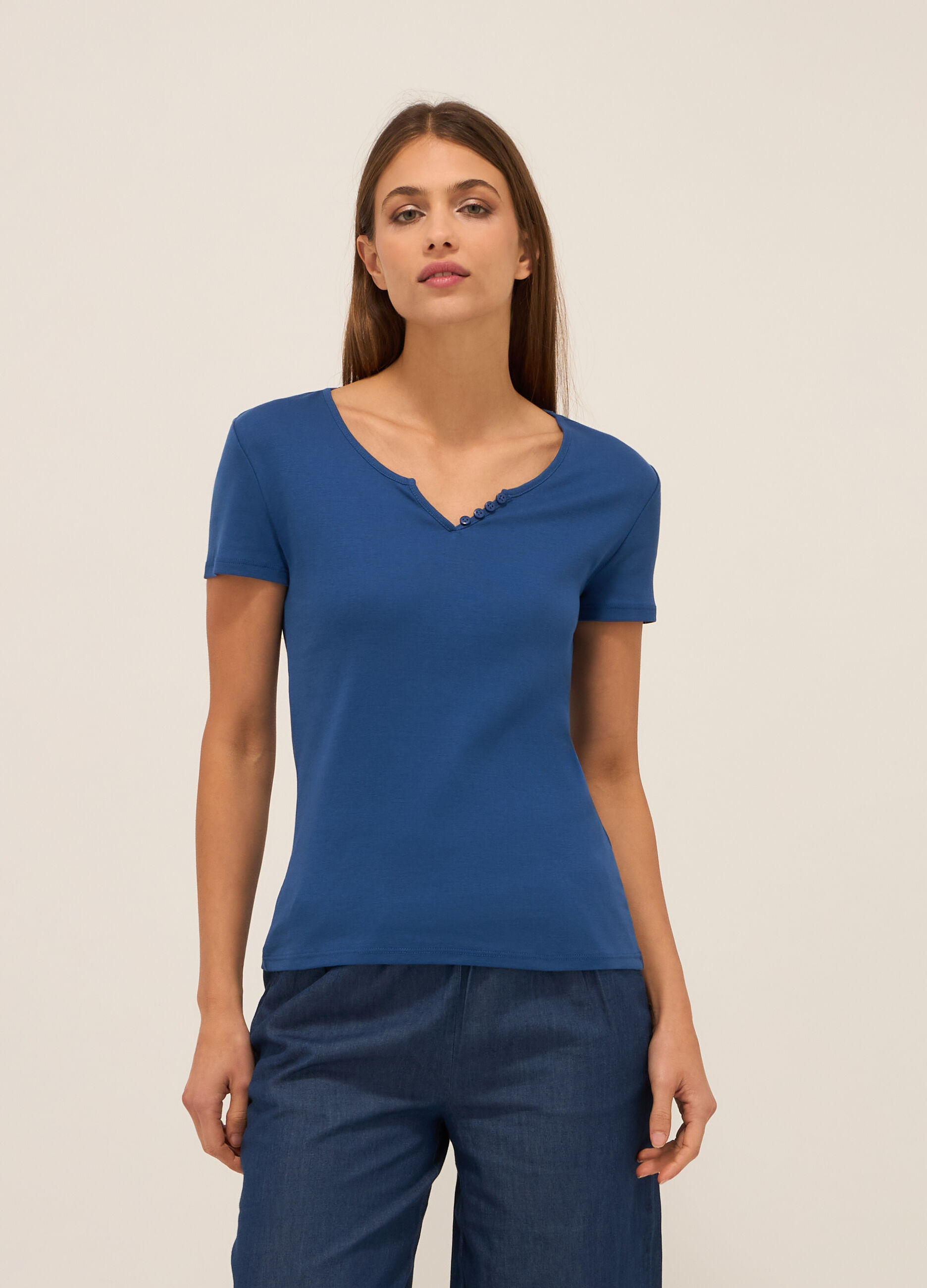 T-shirt in puro cotone donna_0