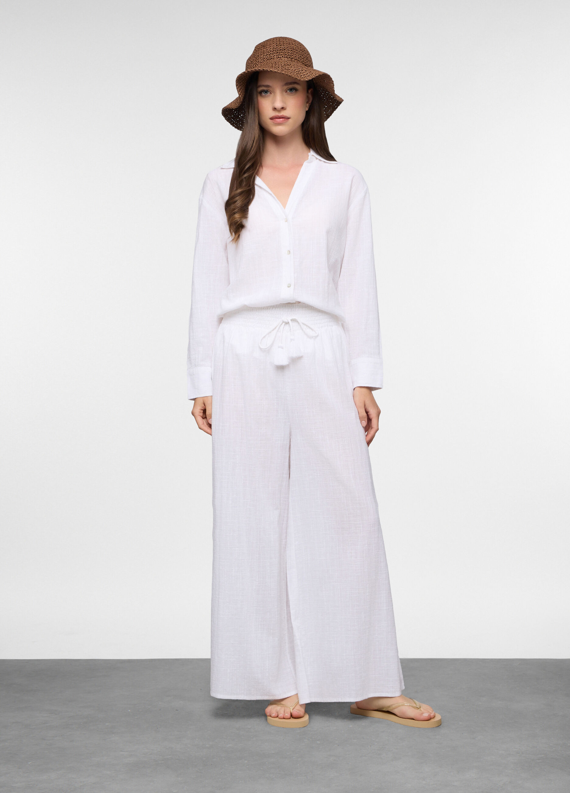 Pantaloni wide leg copricostume donna