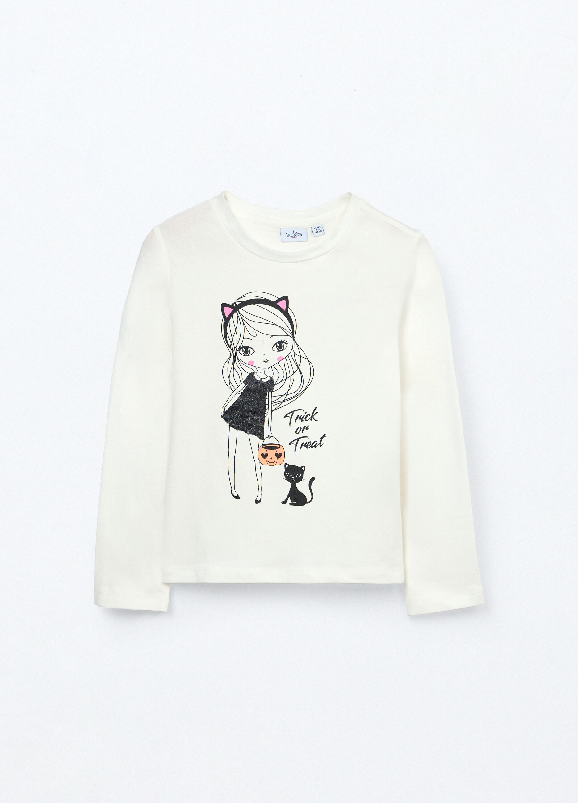 T-shirt in jersey di cotone stretch bambina_0