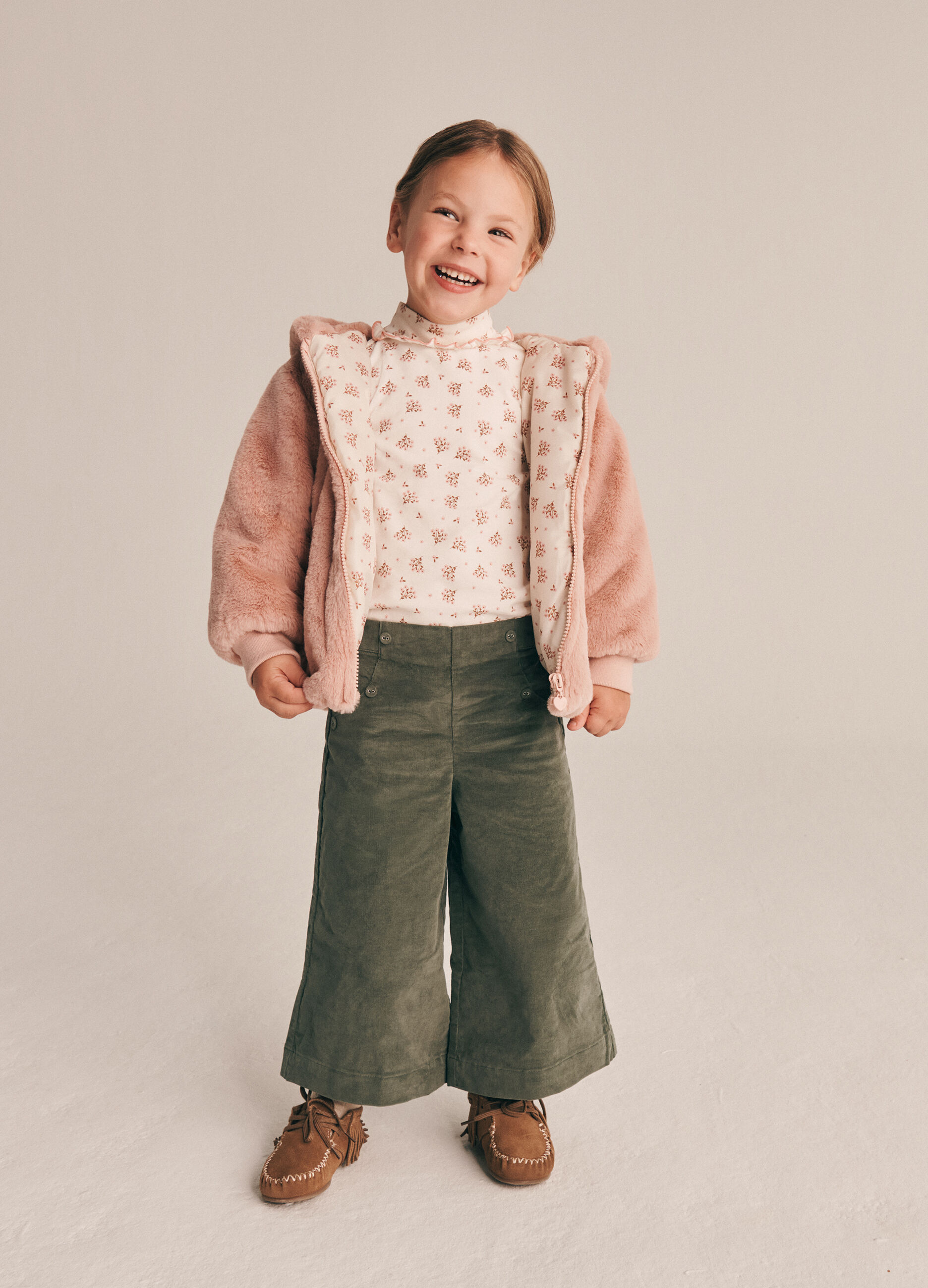 Pantaloni in velluto a coste wide leg IANA neonata_0