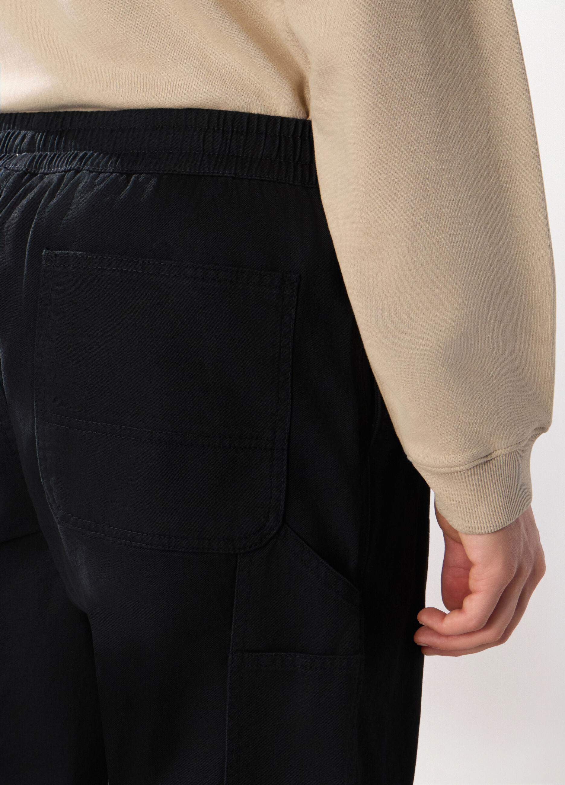 Jogger in twill di puro cotone uomo_2