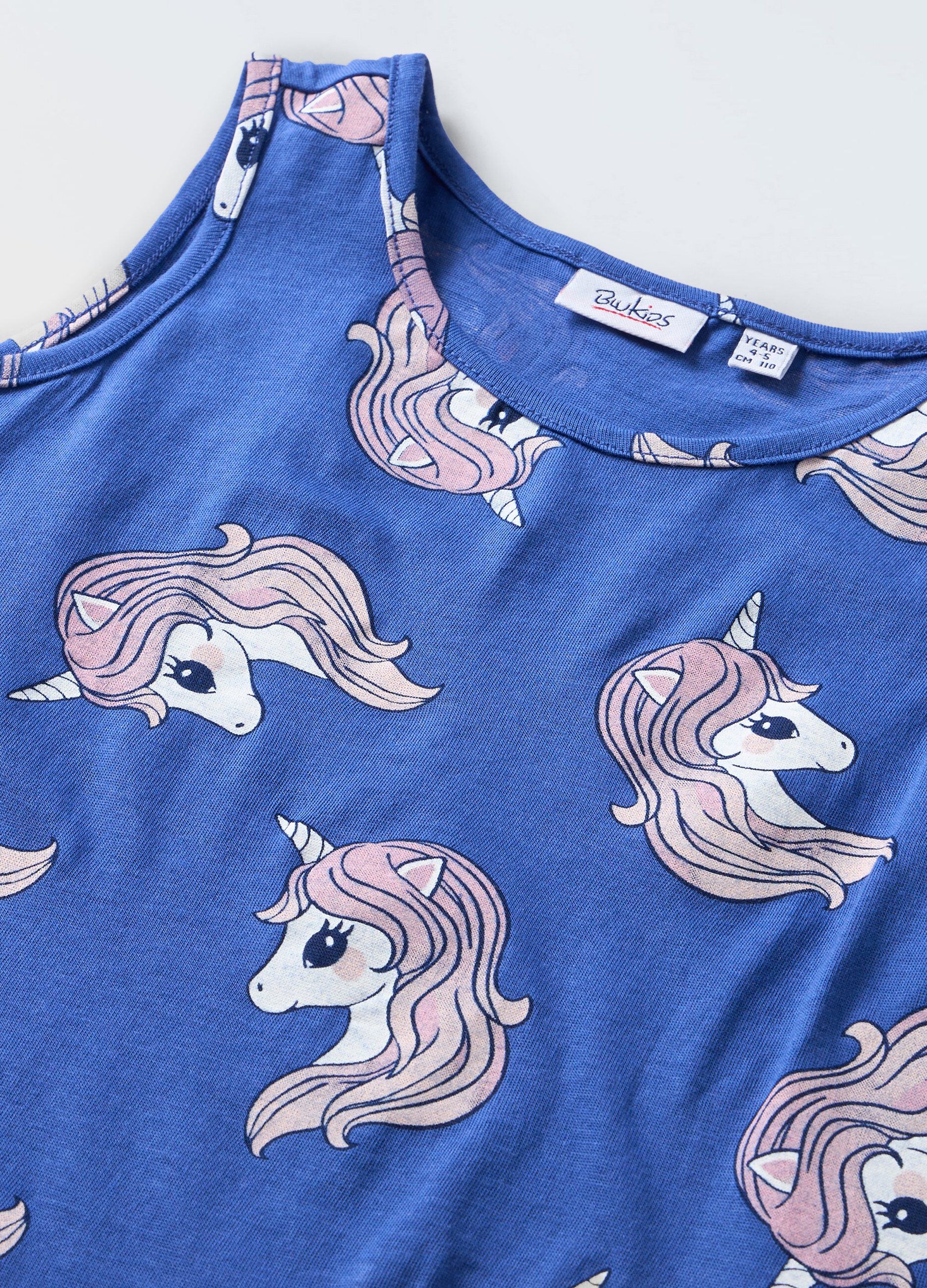 Vestito in puro cotone con stampa bambina_1