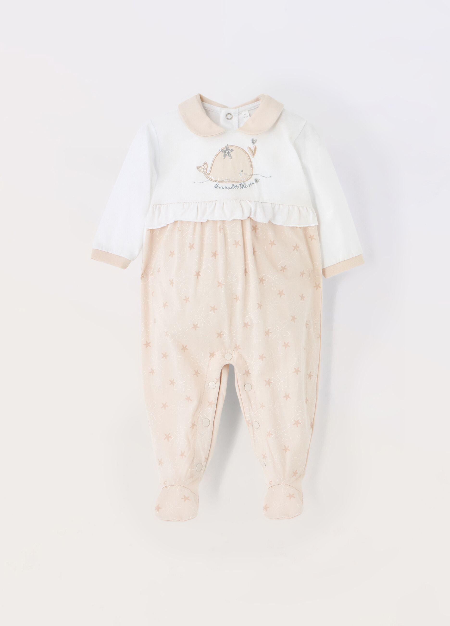Tutina in jersey di puro cotone neonata_0