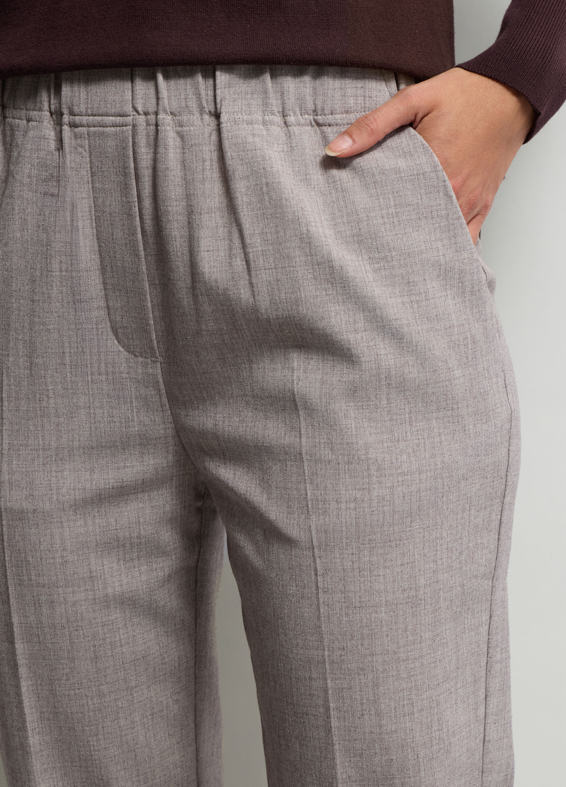 Pantaloni Fit Regular misto viscosa stretch donna_3