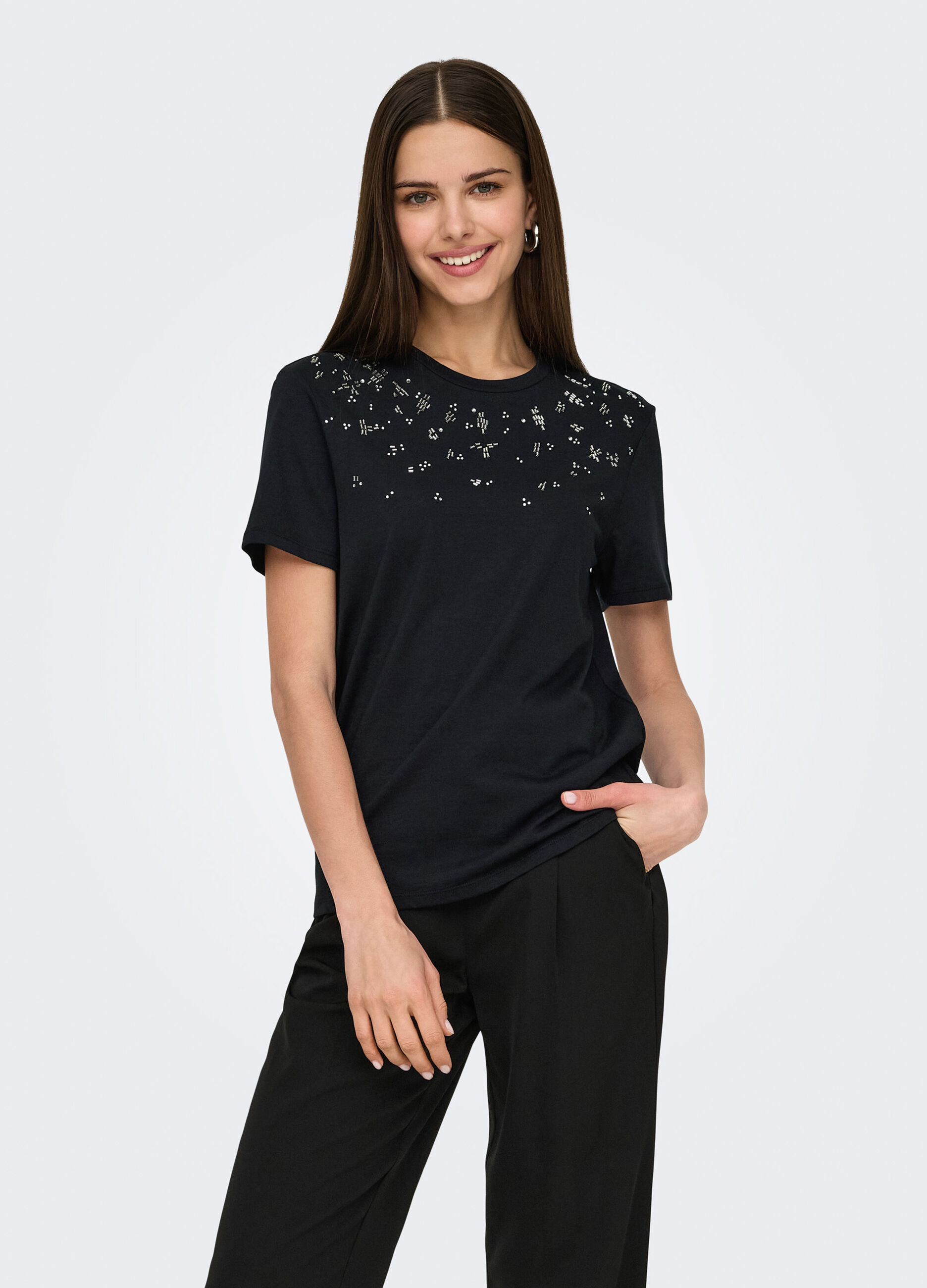 T-shirt con applicazioni donna_2