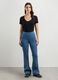 Jeggings in denim di misto cotone stretch flare fit donna_0