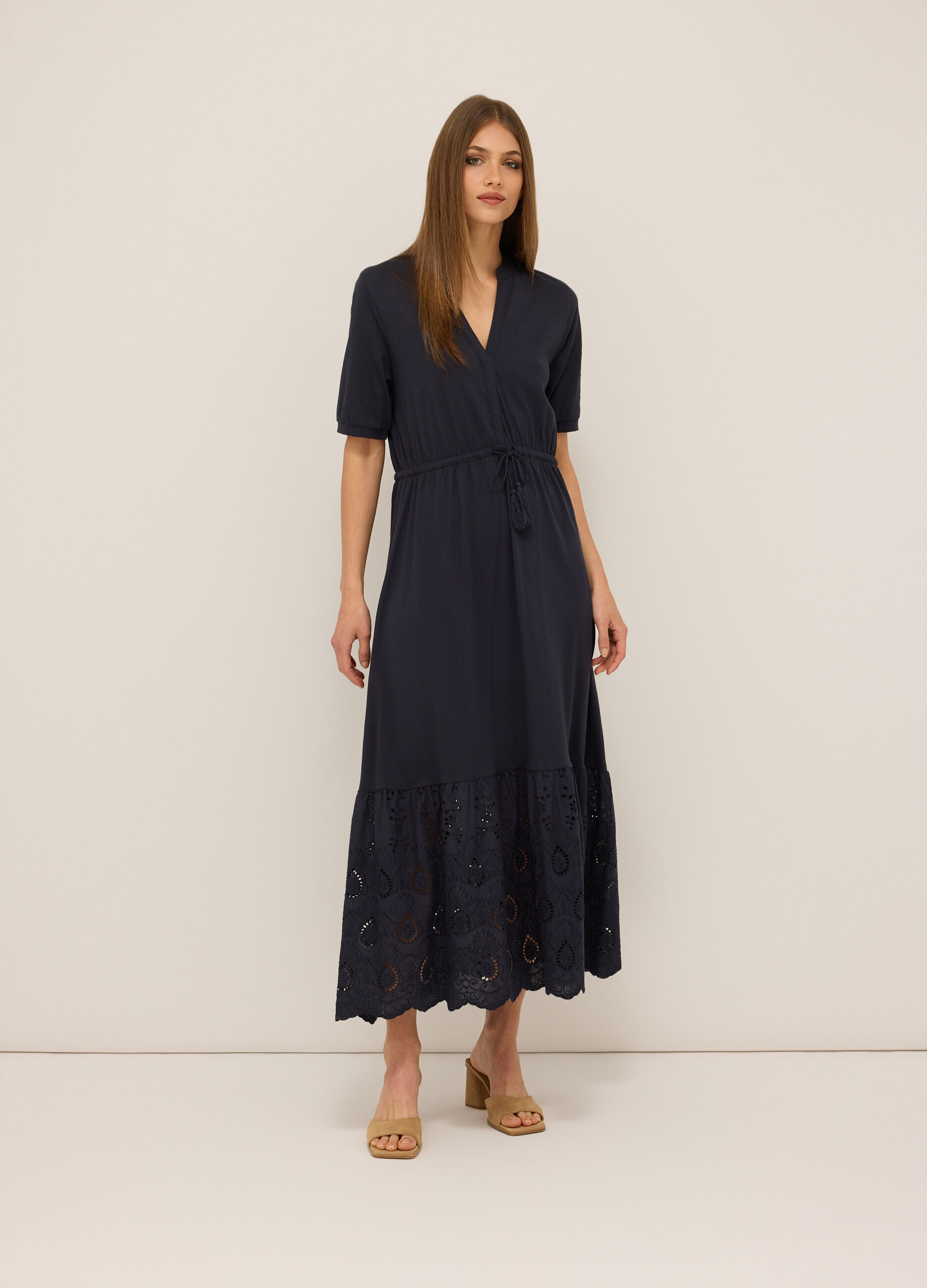 Abito lungo in jersey di puro cotone donna_0