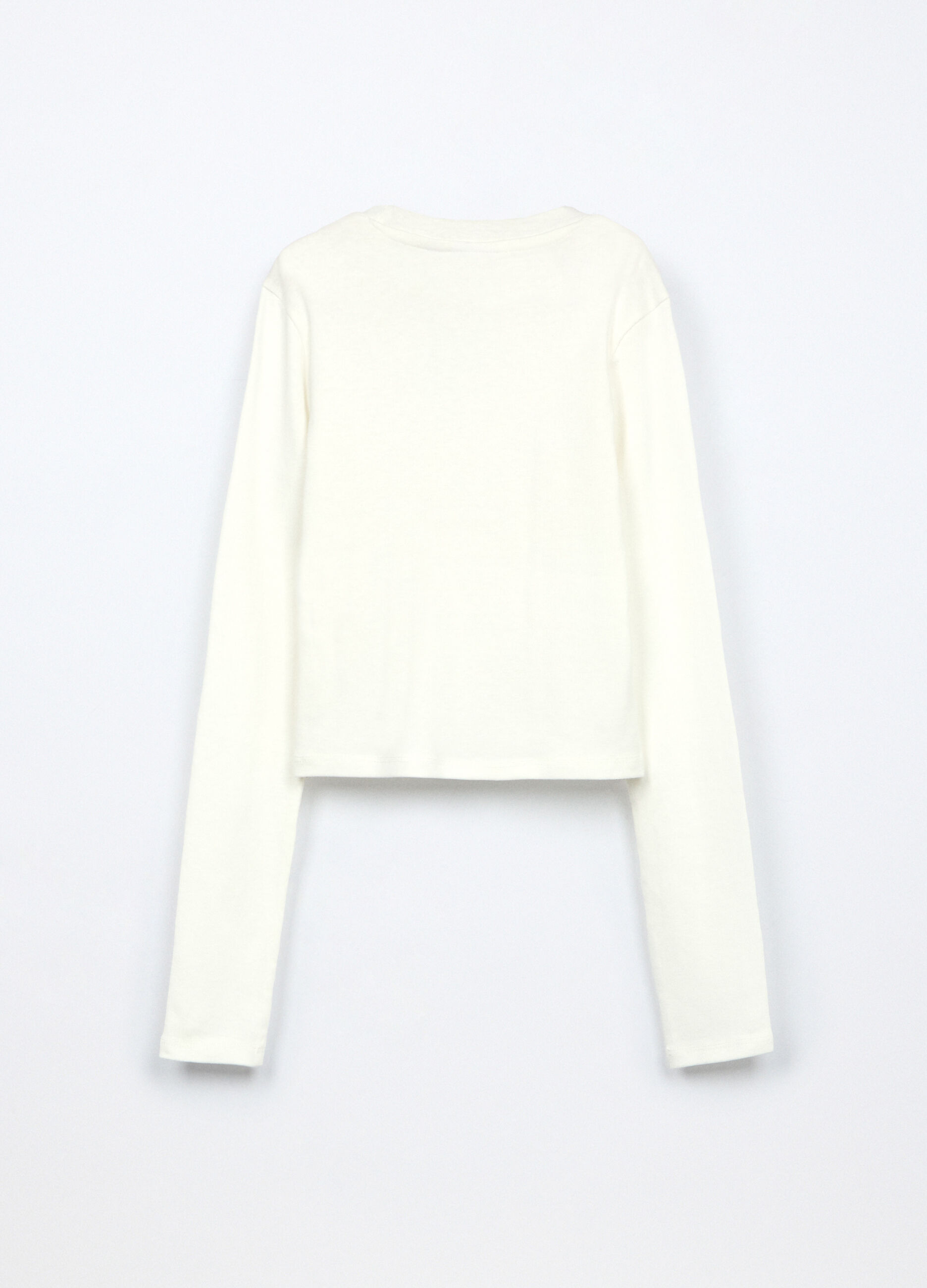 T-shirt in costina di puro cotone ragazza_1