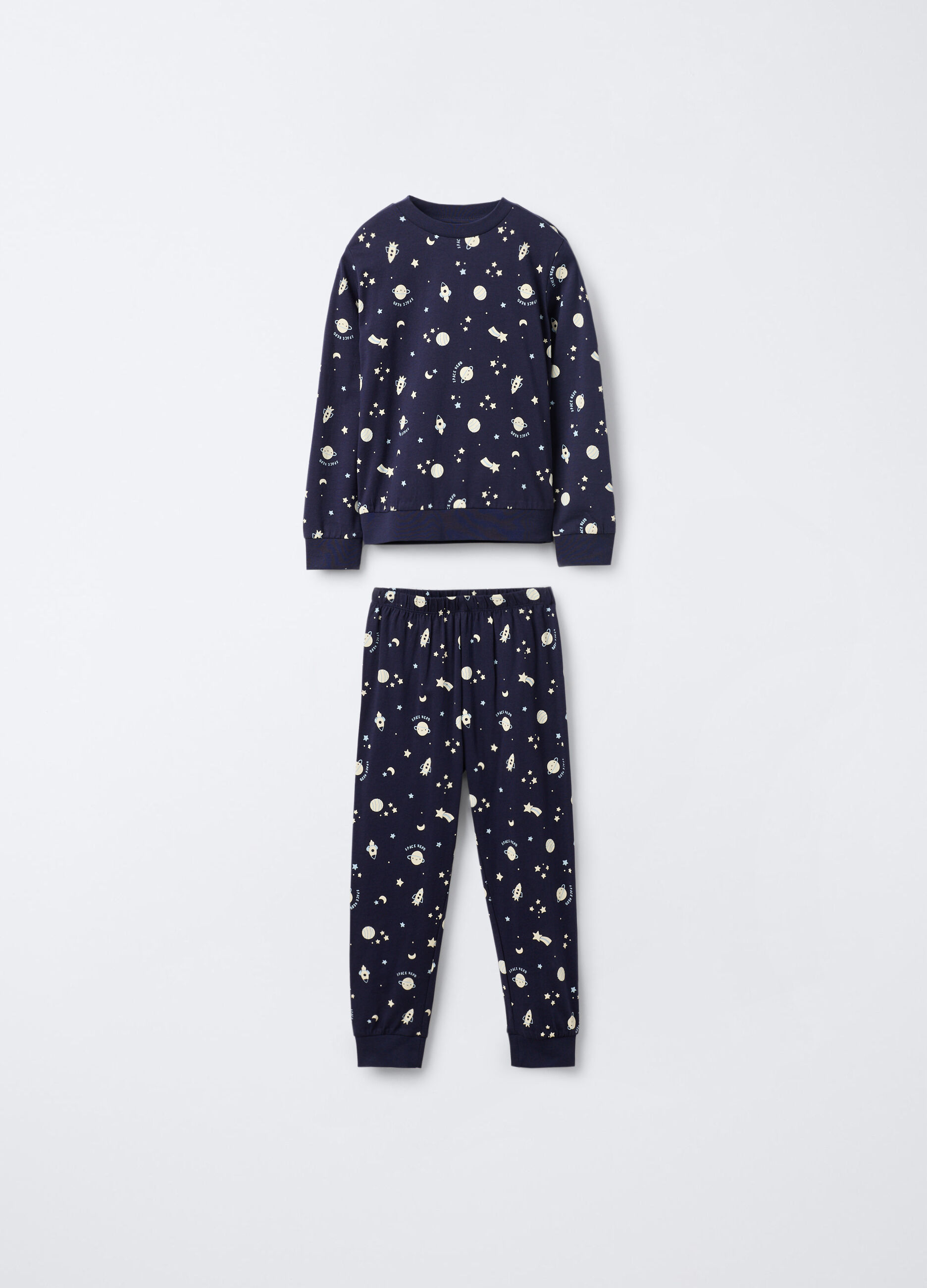 Set pigiama lungo in jersey di puro cotone bambino_0