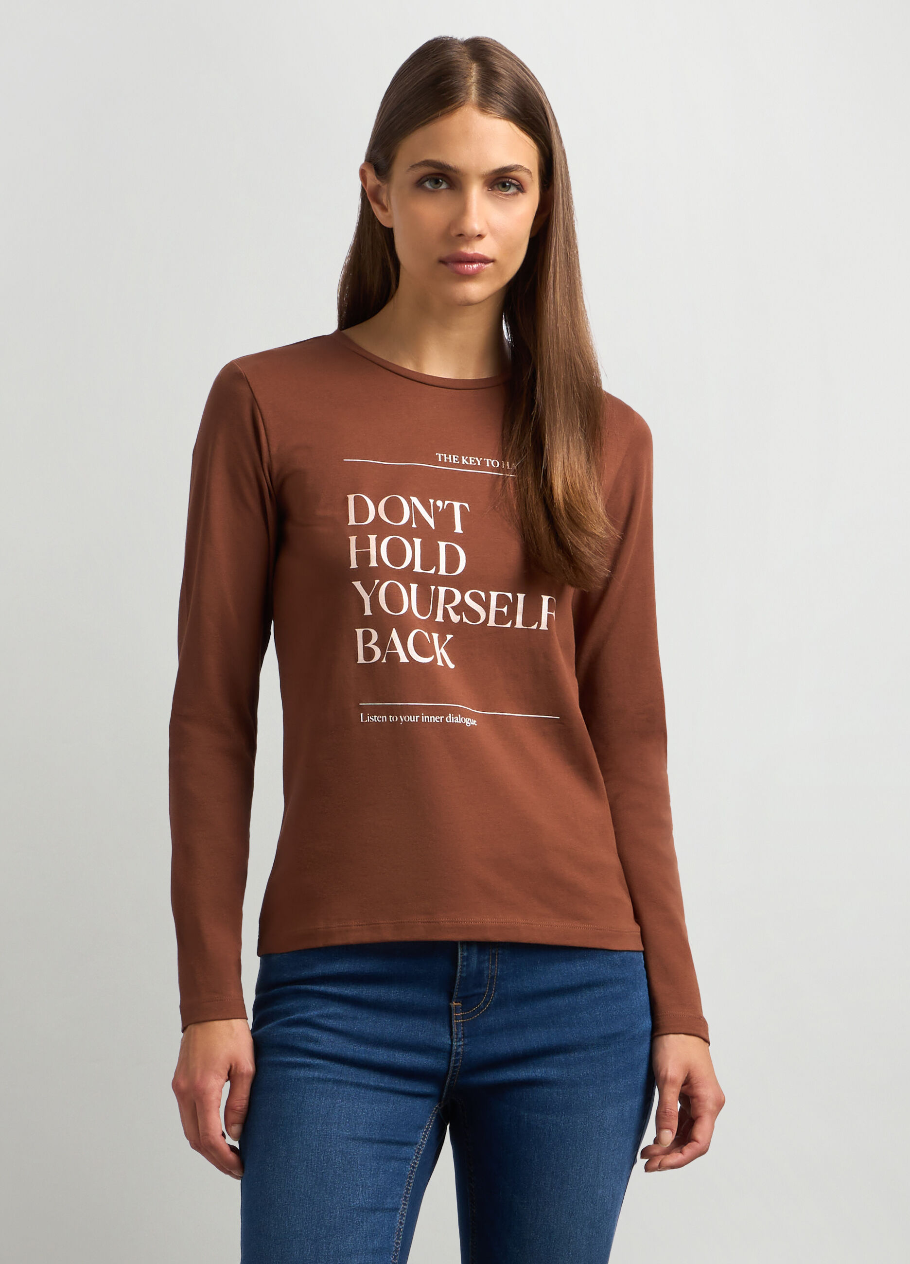 T-shirt in jersey di cotone stretch donna_0