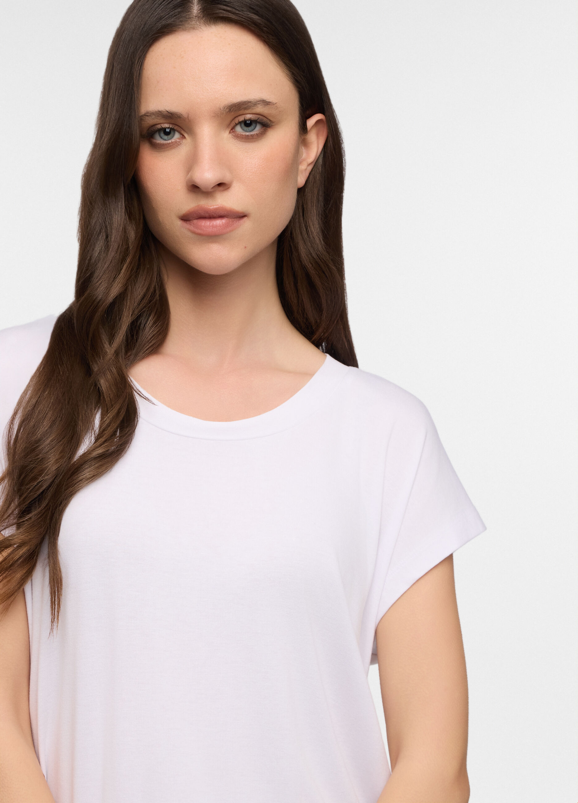 T-shirt girocollo stretch donna_2