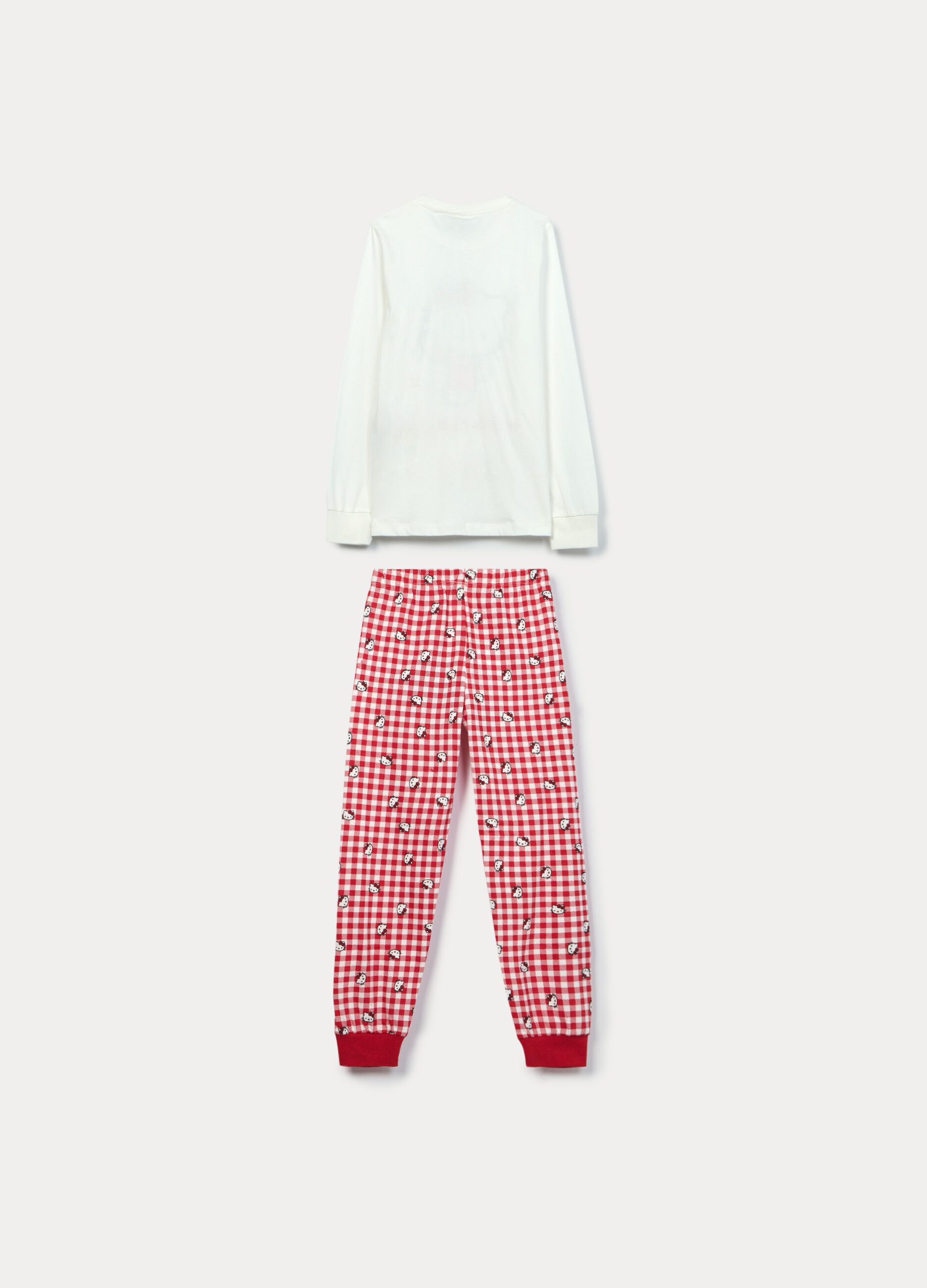 Set pigiama lungo Hello Kitty in jersey di puro cotone bambina_1
