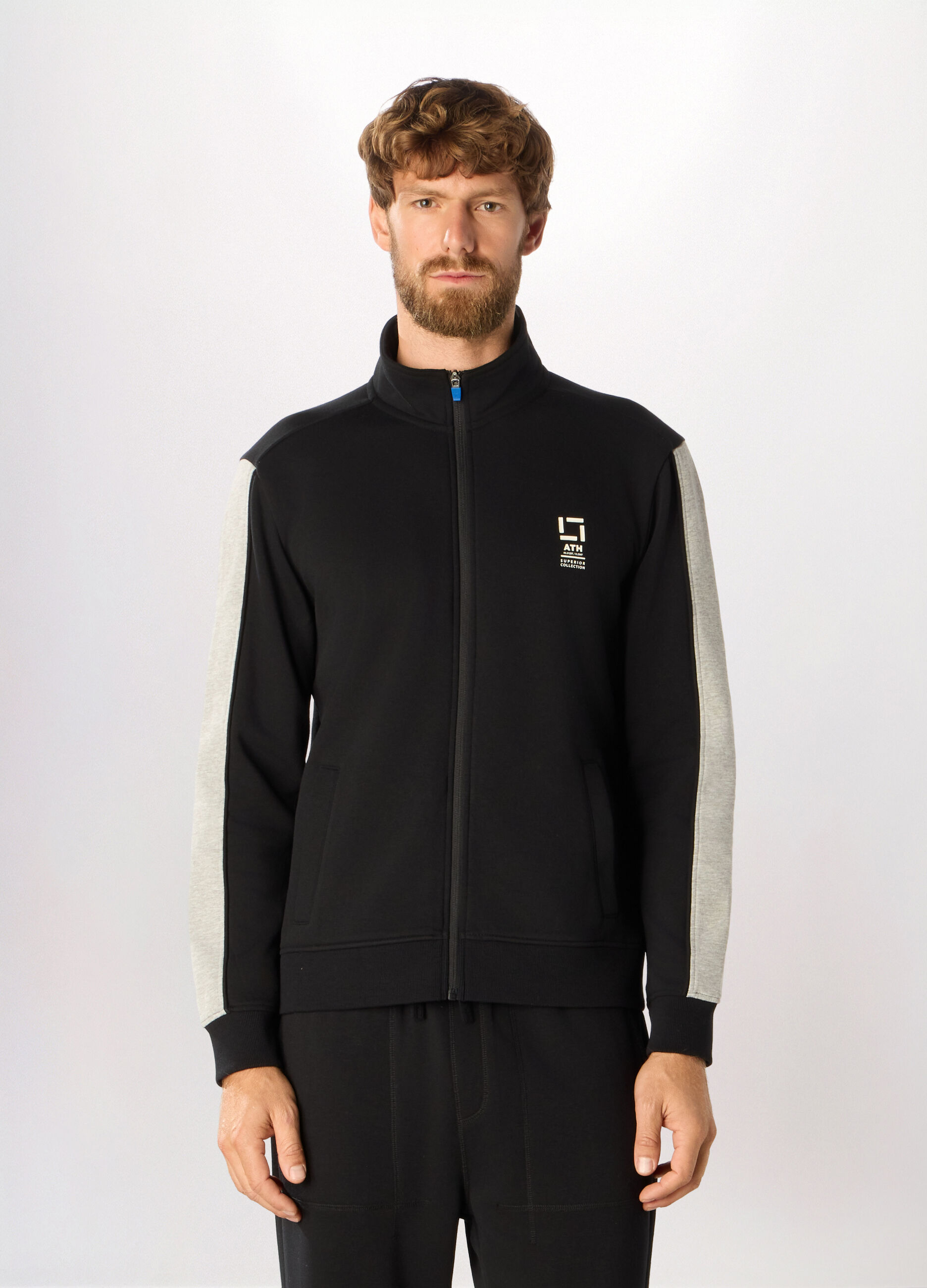 Felpa sportiva in misto cotone uomo_0