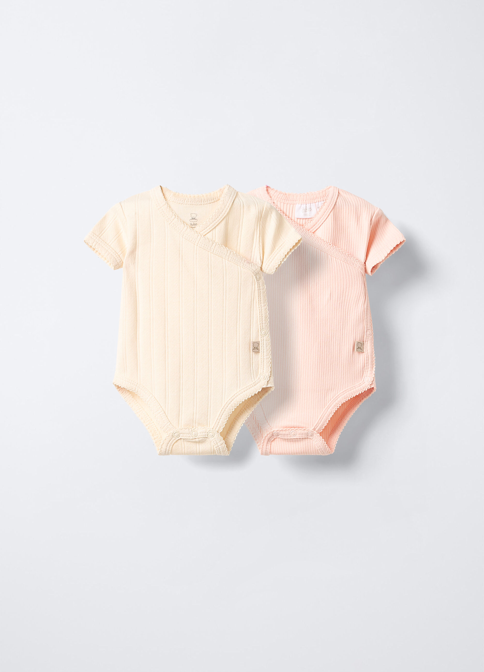 Pack 2 body incrociati in costina di cotone stretch neonata_0
