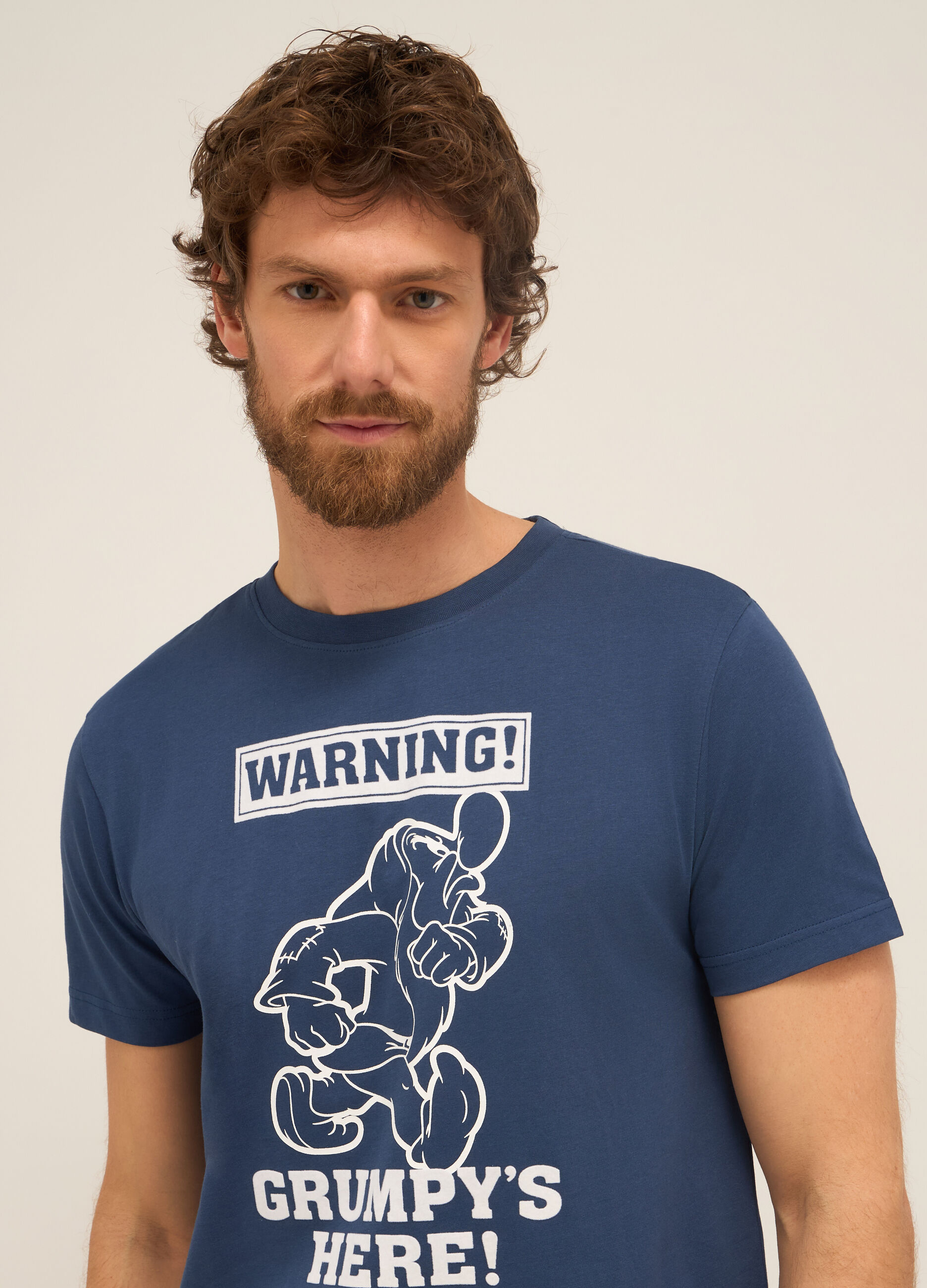 T-shirt girocollo in puro cotone con stampa uomo_2