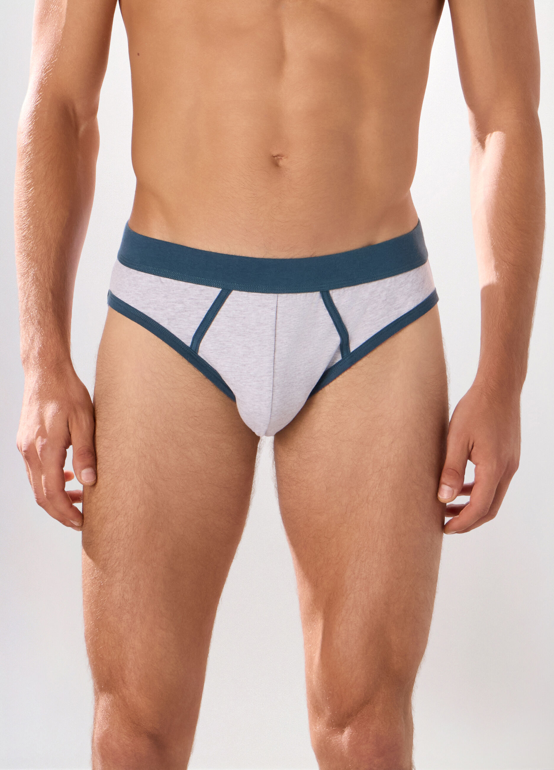 Slip in cotone stretch a contrasto uomo_1