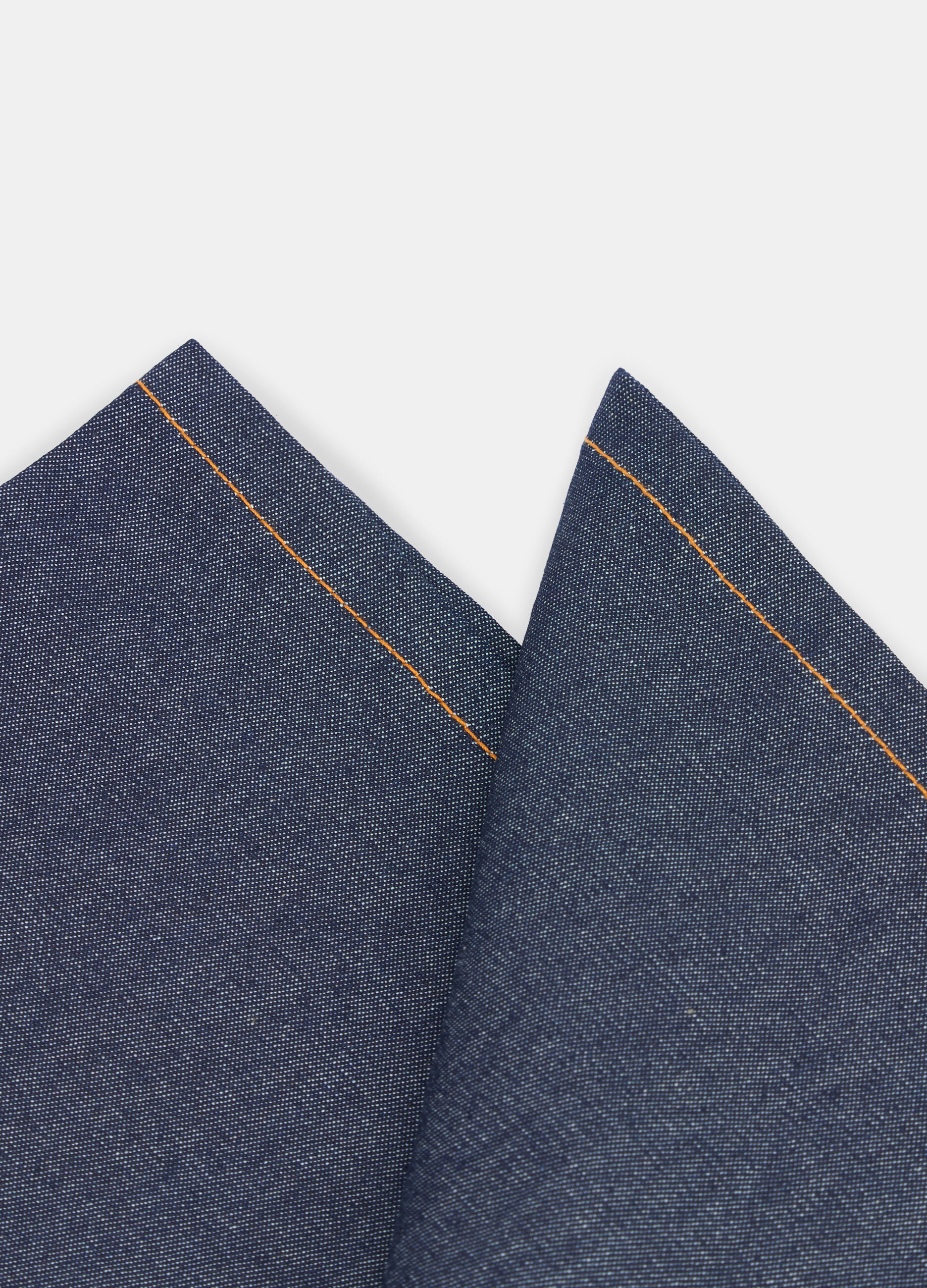 Tovagliolo quadrato in puro cotone effetto denim_1