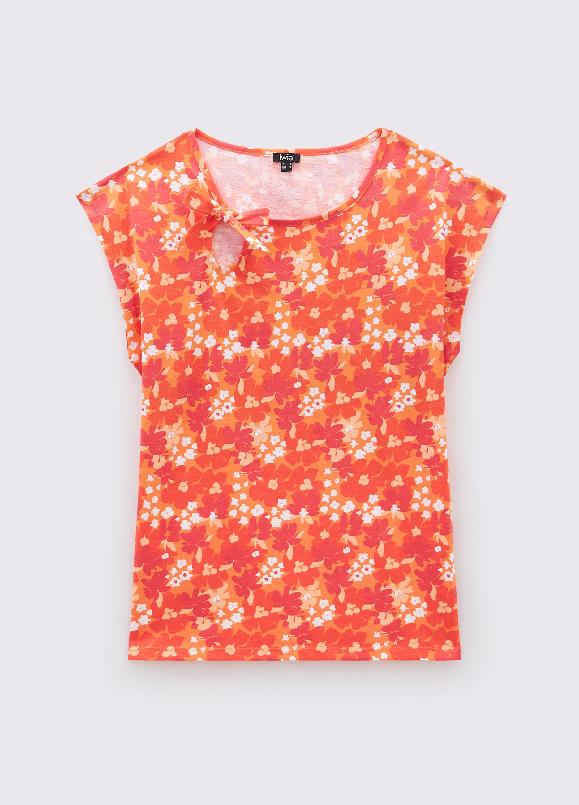 T-shirt in puro cotone con cut out donna_0