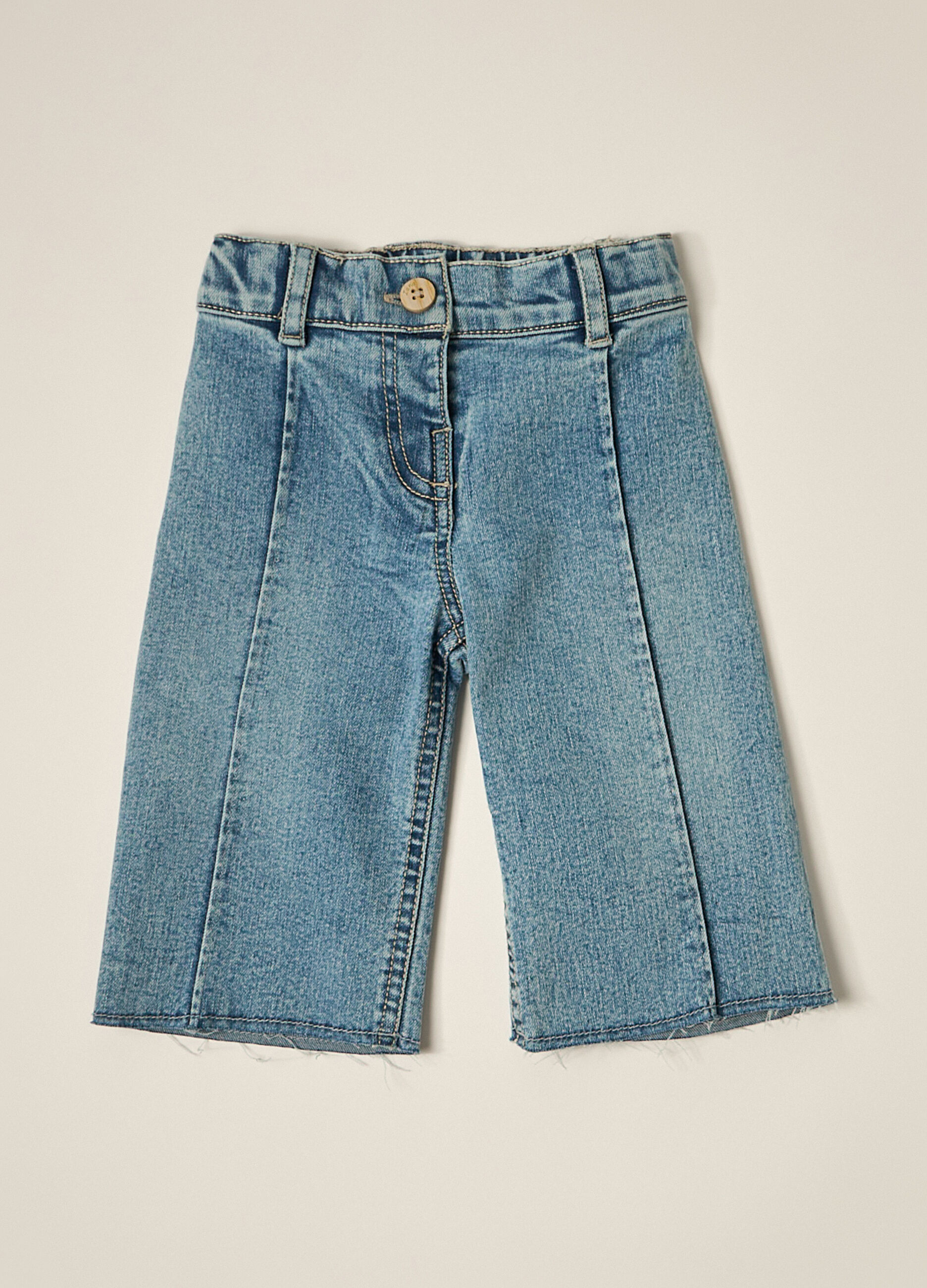 Pantaloni in denim di misto cotone IANA neonata_0