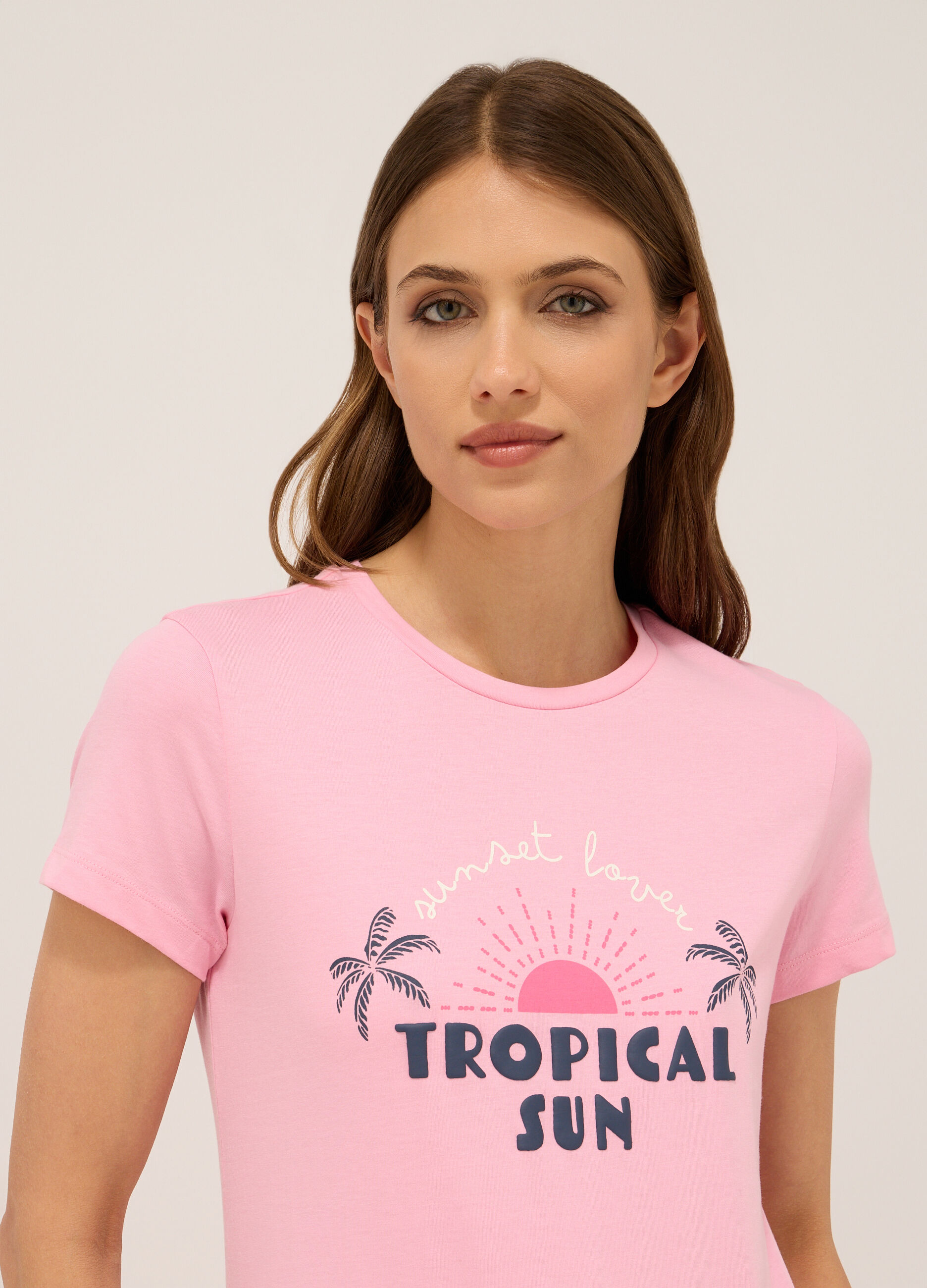 T-shirt in jersey di puro cotone donna_2