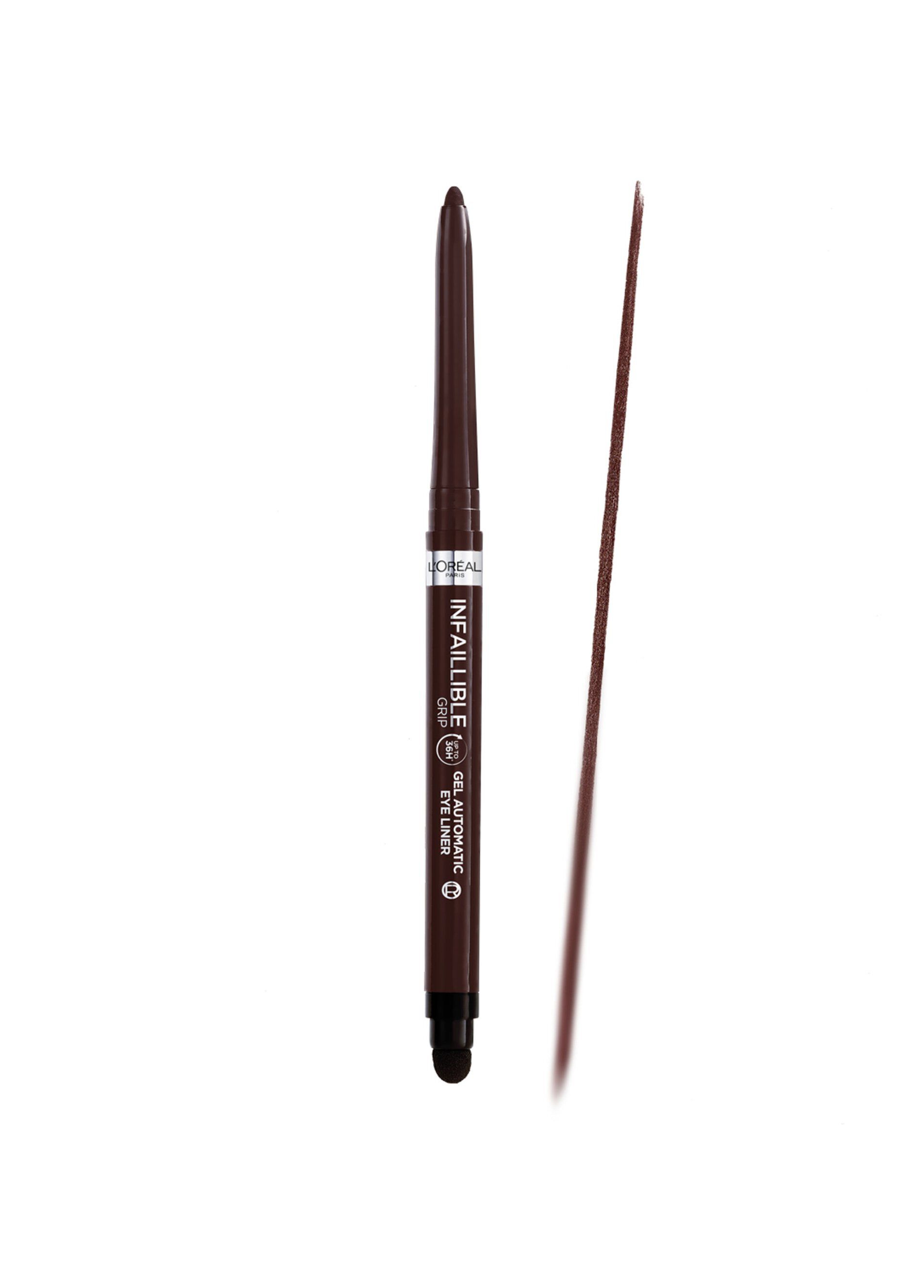 L'Oréal Paris Matita Automatica in Gel Infaillible 36H Grip Liner, Tratto Sfumabile a Lunga Tenuta, Waterproof, Formula in Gel, Tonalità: 04 Brown Denim.
