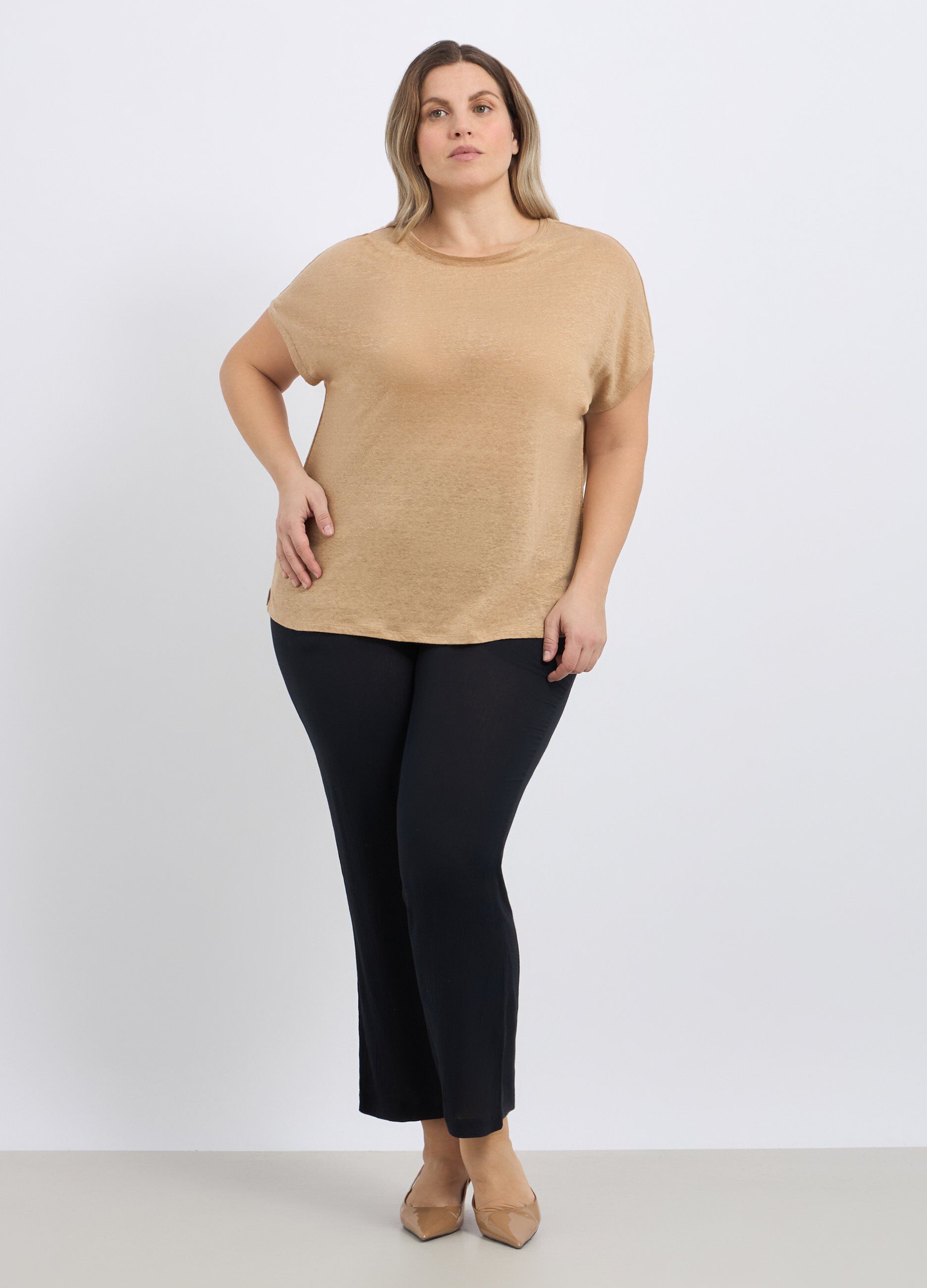 Pantaloni in pura viscosa donna curvy_0