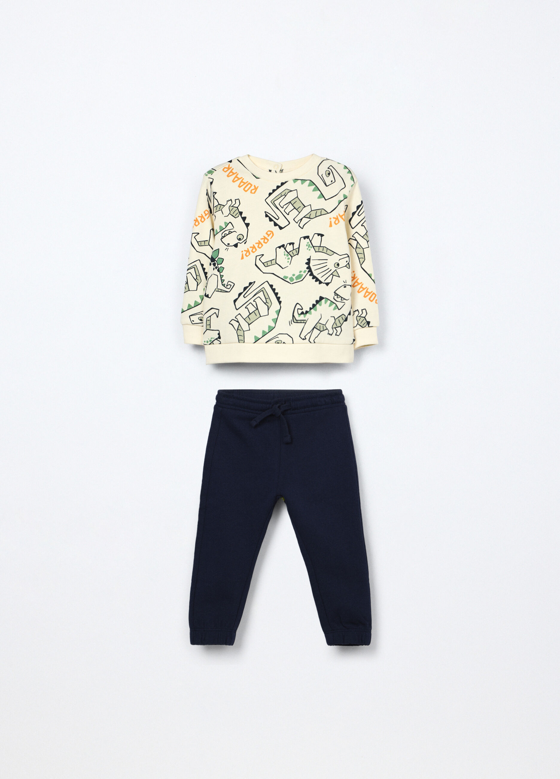 Jogging set in french terry di puro cotone neonato_0