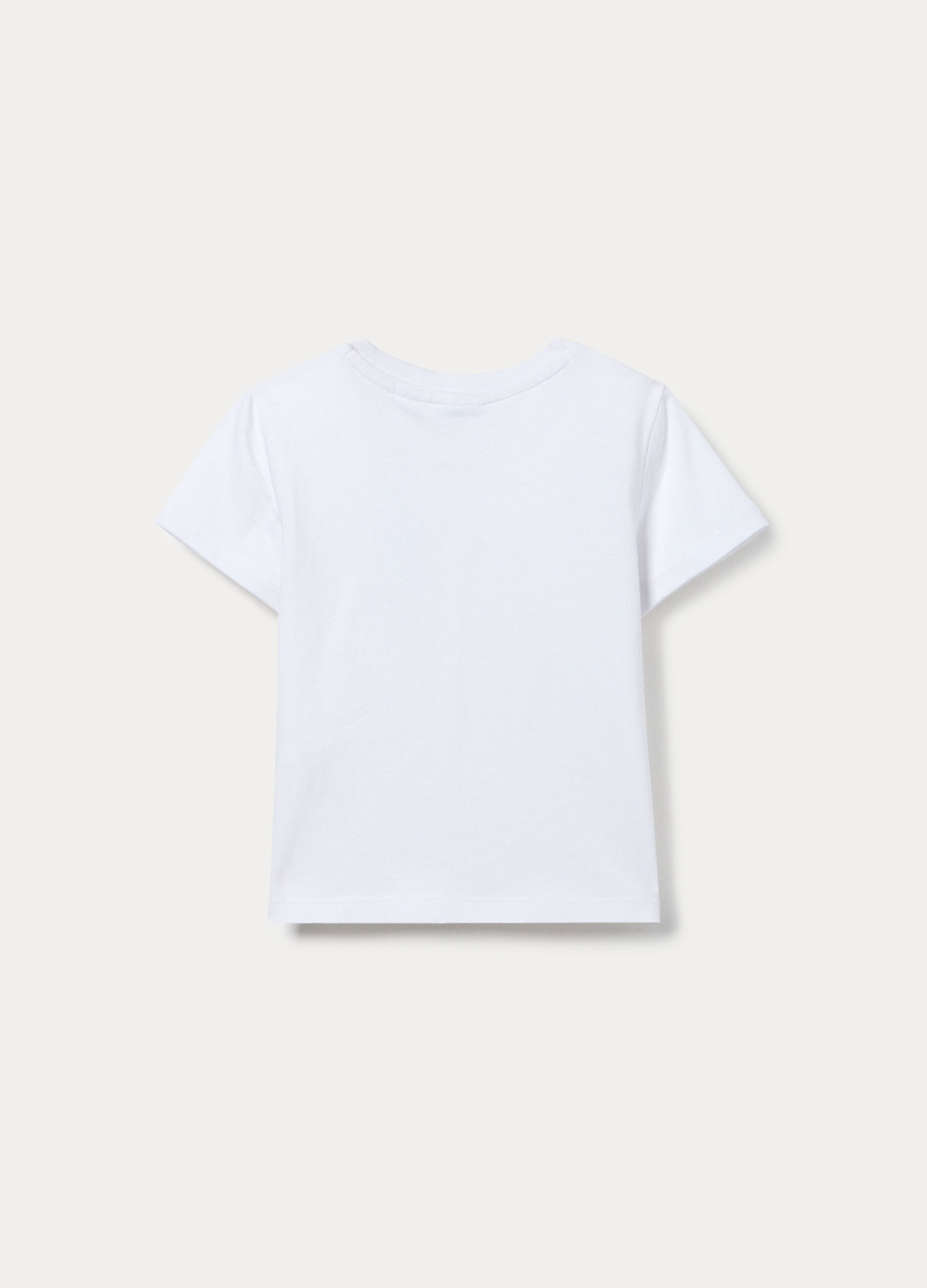 T-shirt girocollo in jersey di cotone stretch bimbo_1