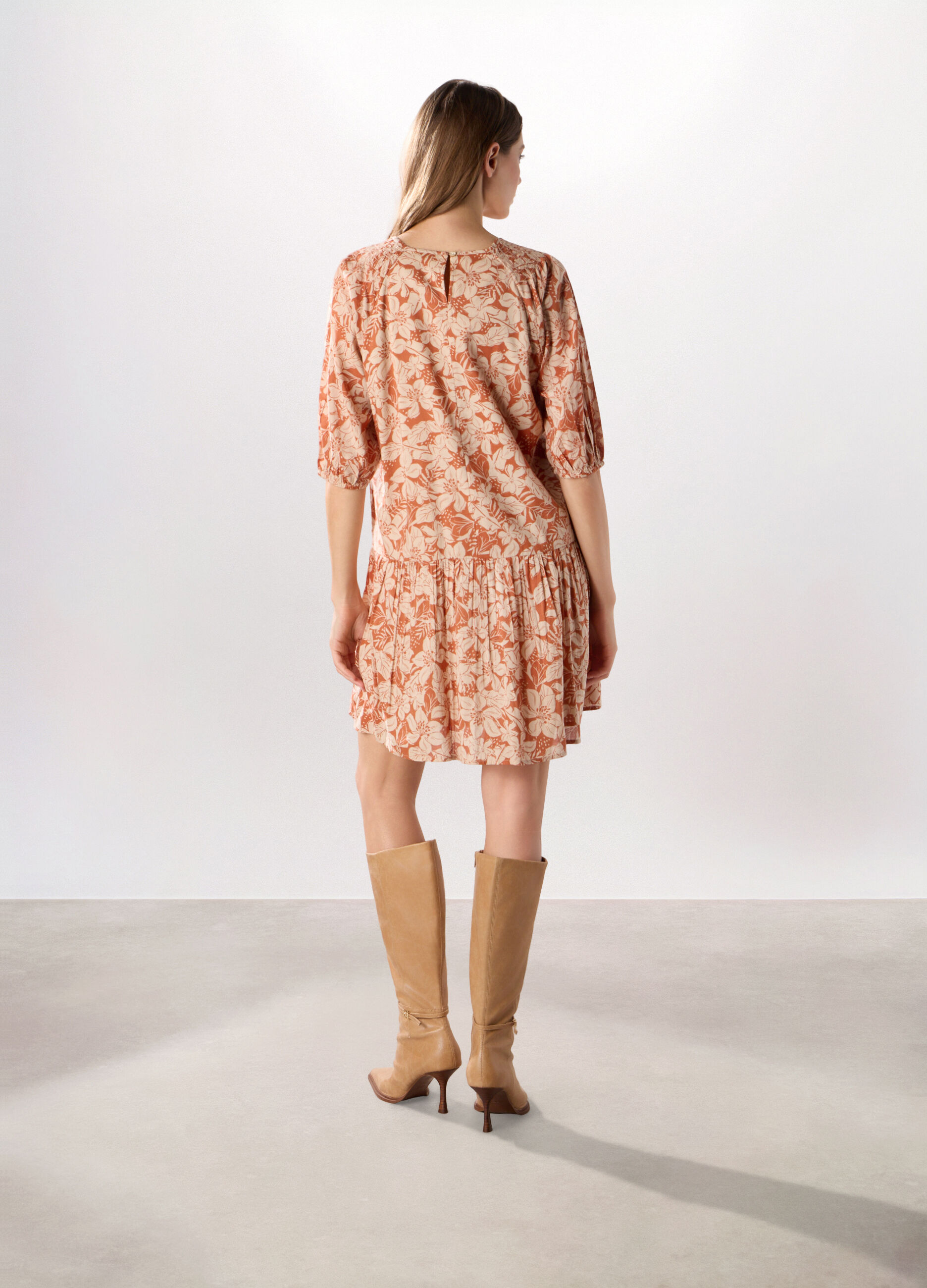 Abito corto misto cotone donna_1