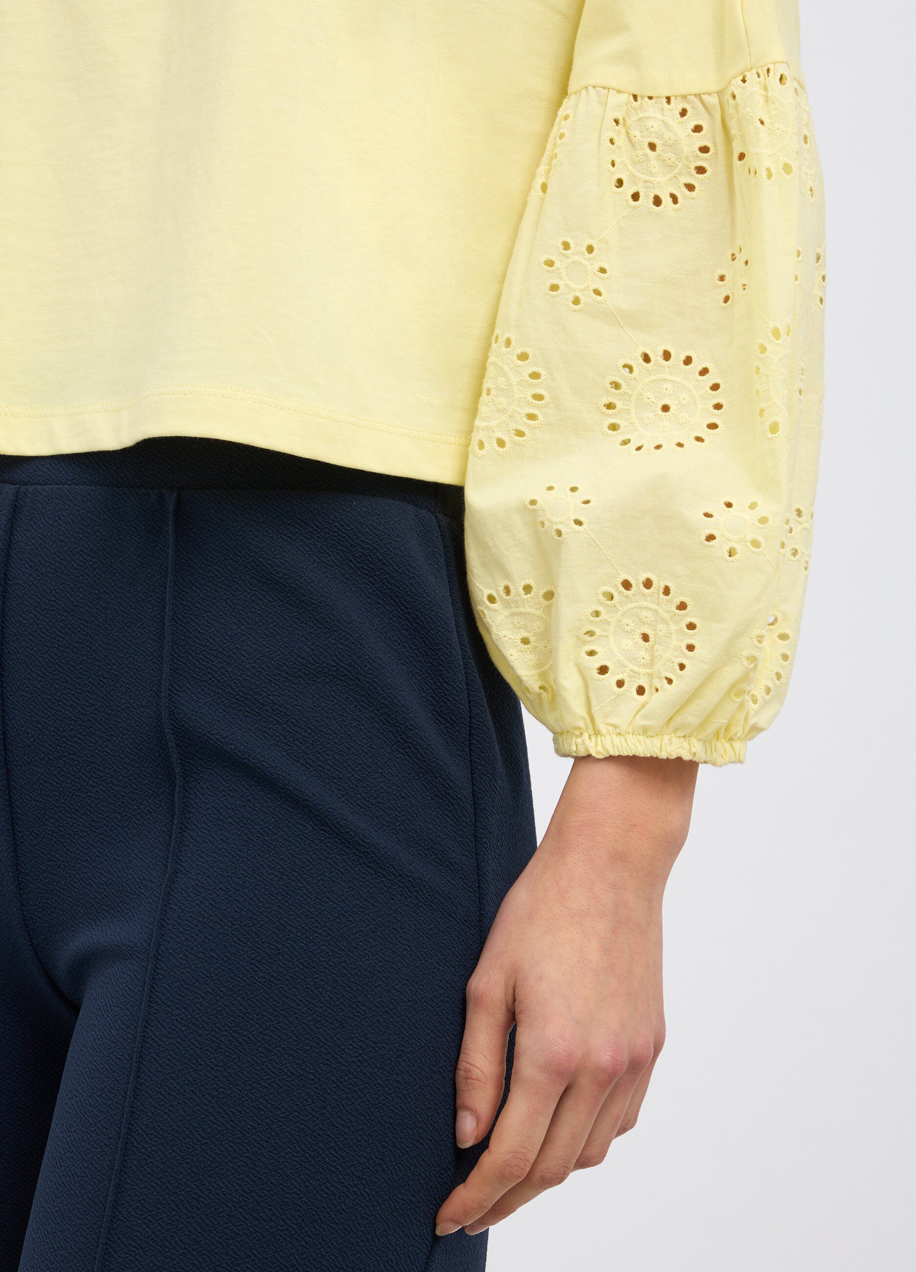 T-shirt in puro cotone a maniche lunghe donna_2