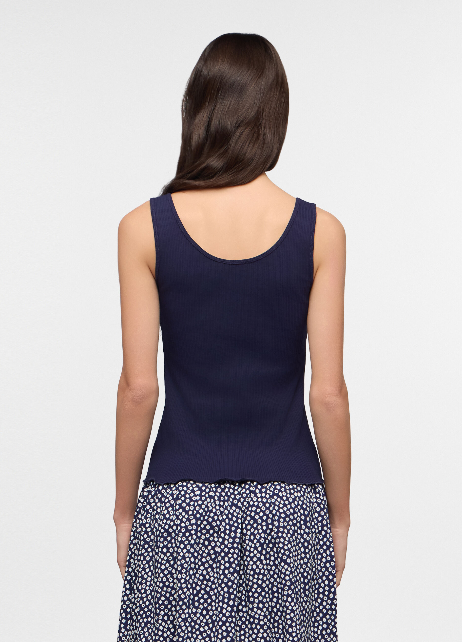 Canotta fitted in costina stretch donna_1
