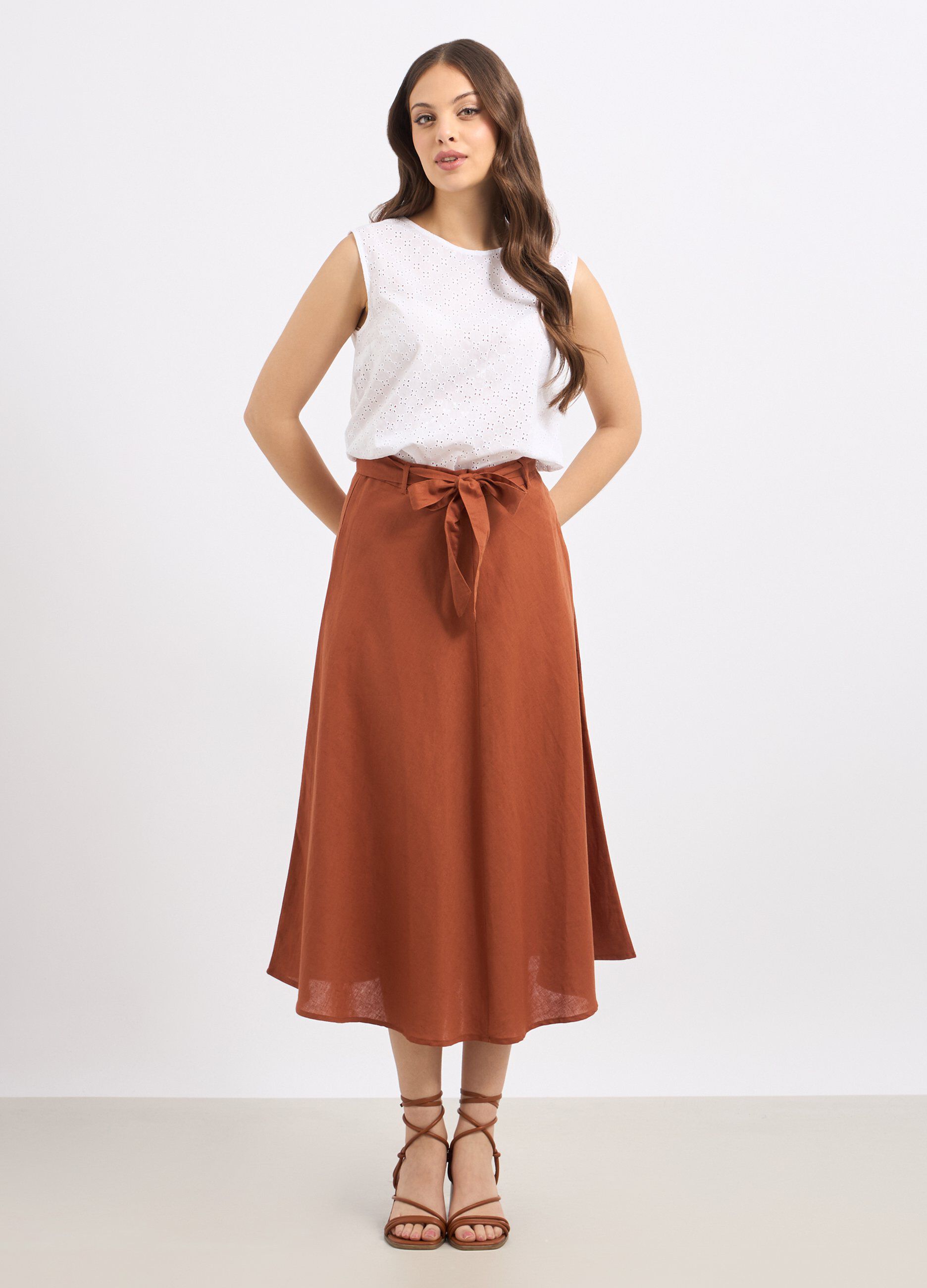 Gonna lunga in misto lino donna_0