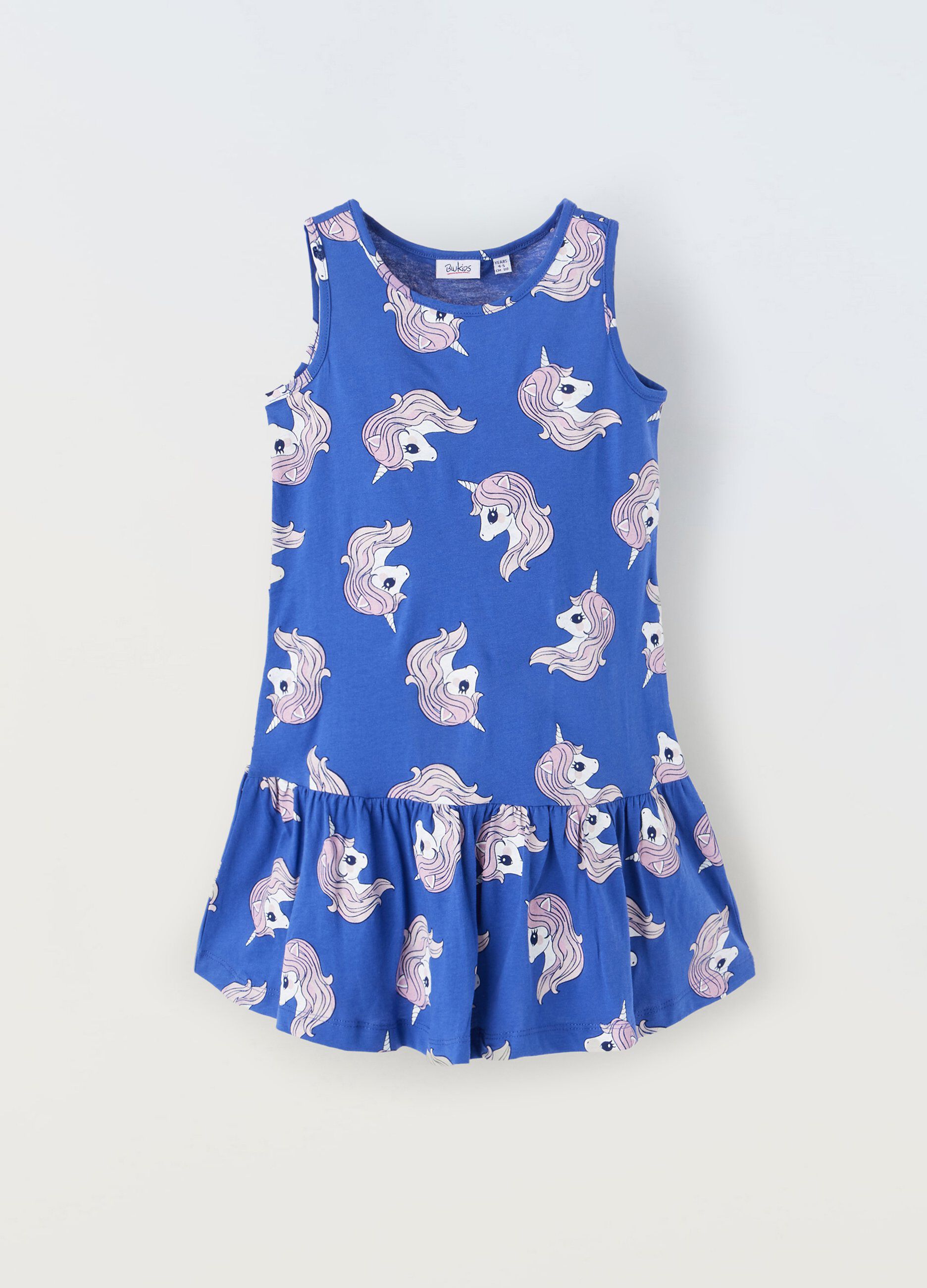 Vestito in puro cotone con stampa bambina_0