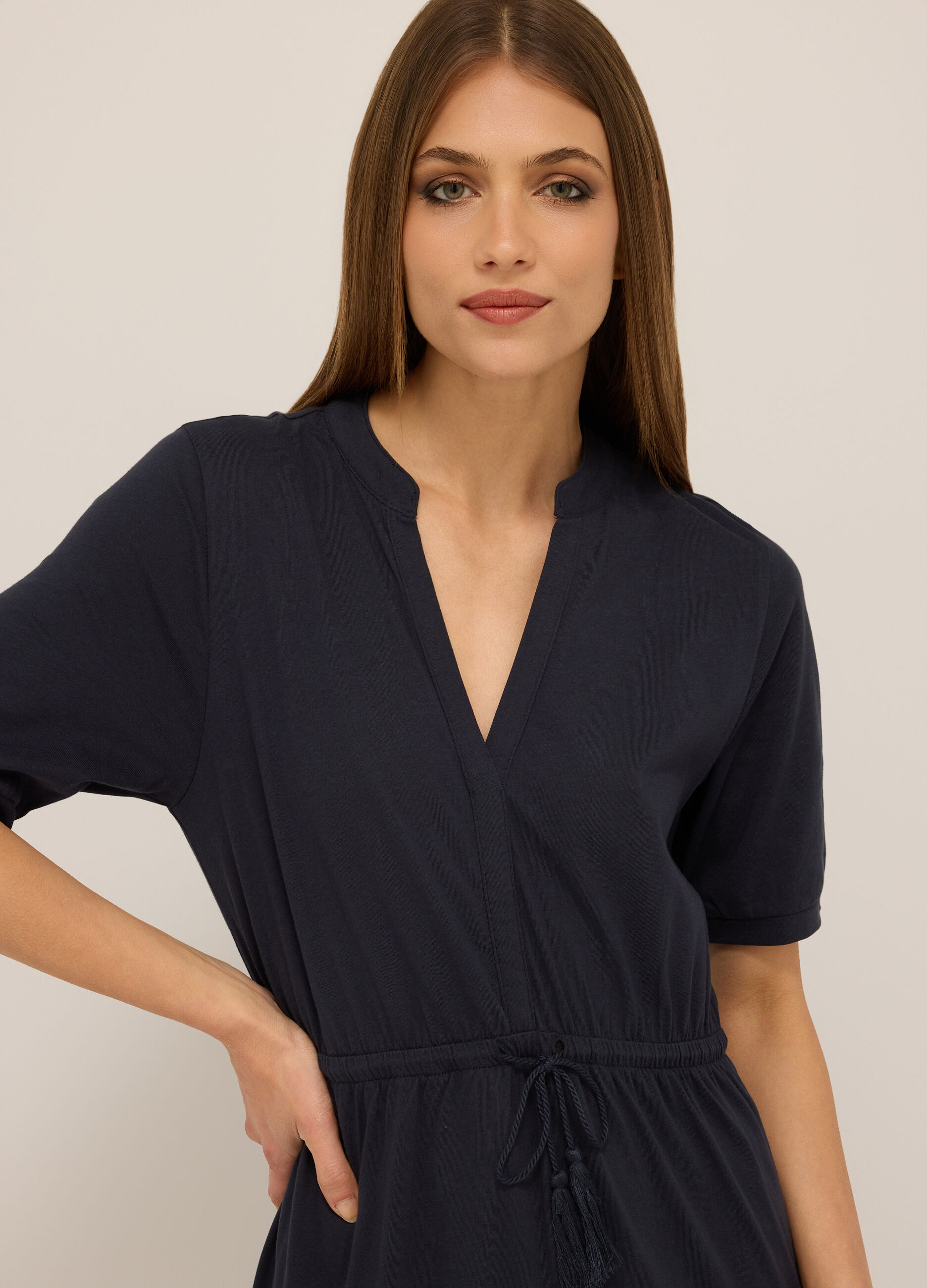 Abito lungo in jersey di puro cotone donna_2