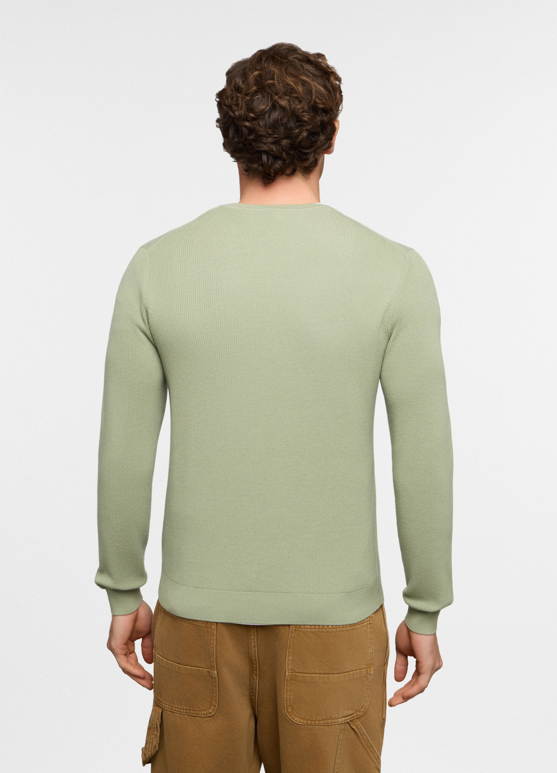 Maglione girocollo a mezza costa inglese uomo_1