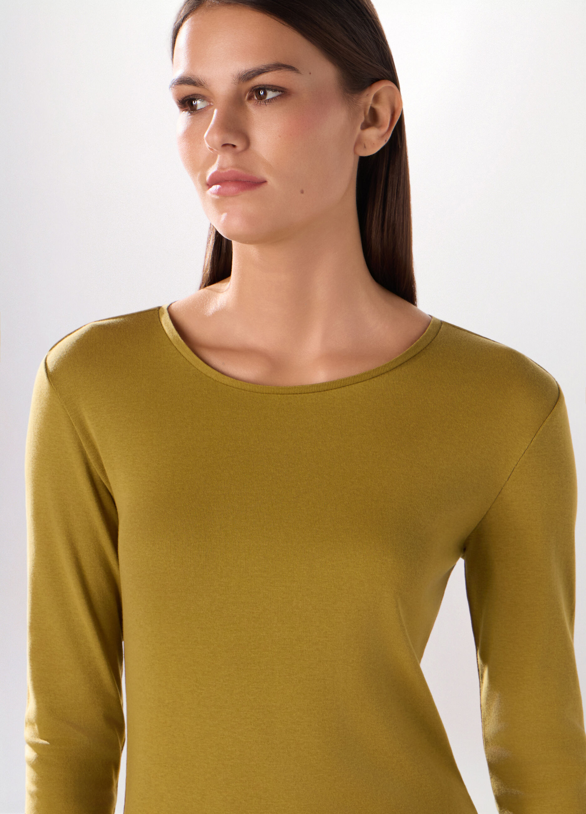 T-shirt in costina di puro cotone donna_2