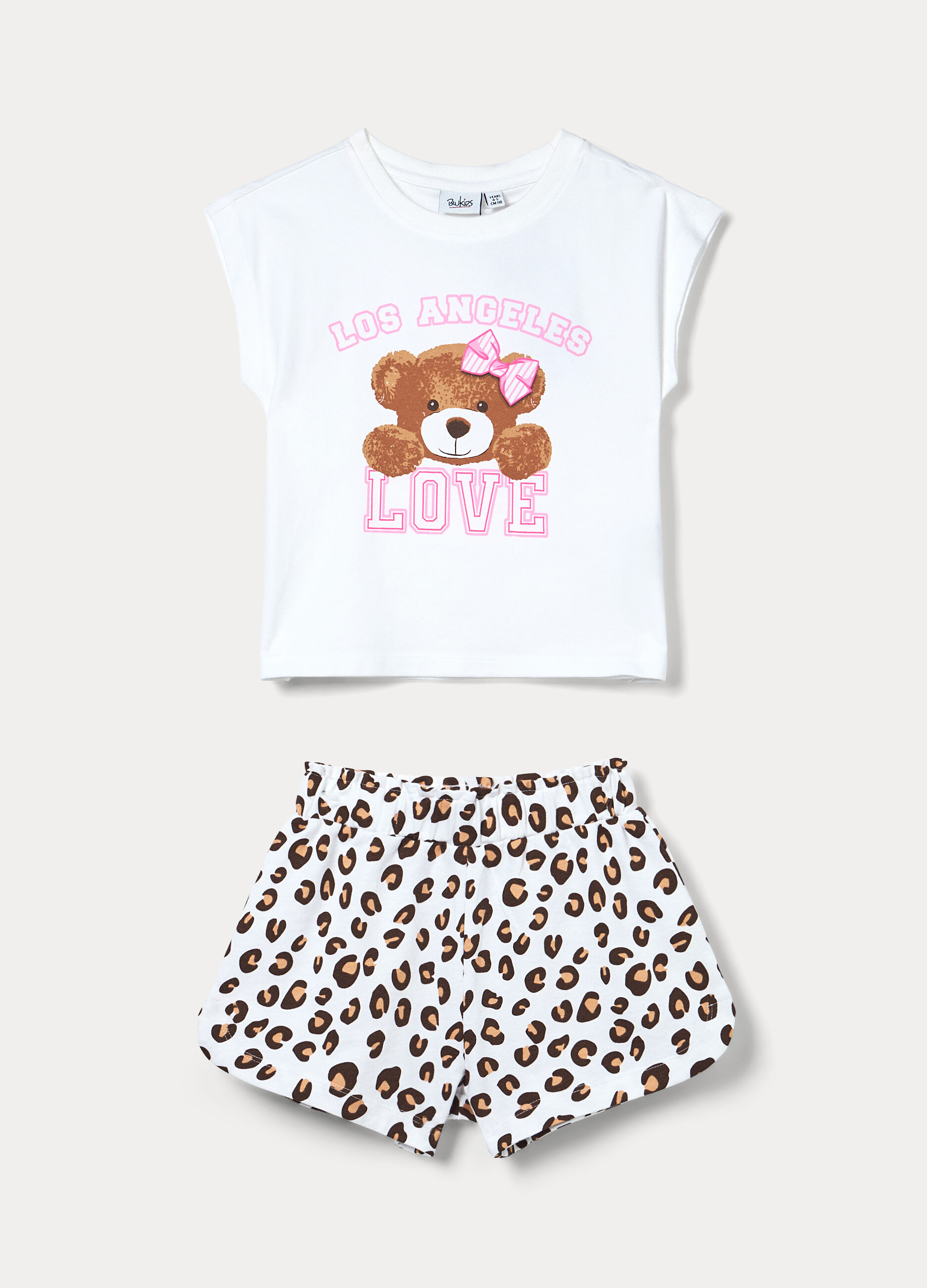 Jogging set in jersey di cotone stretch bambina_0