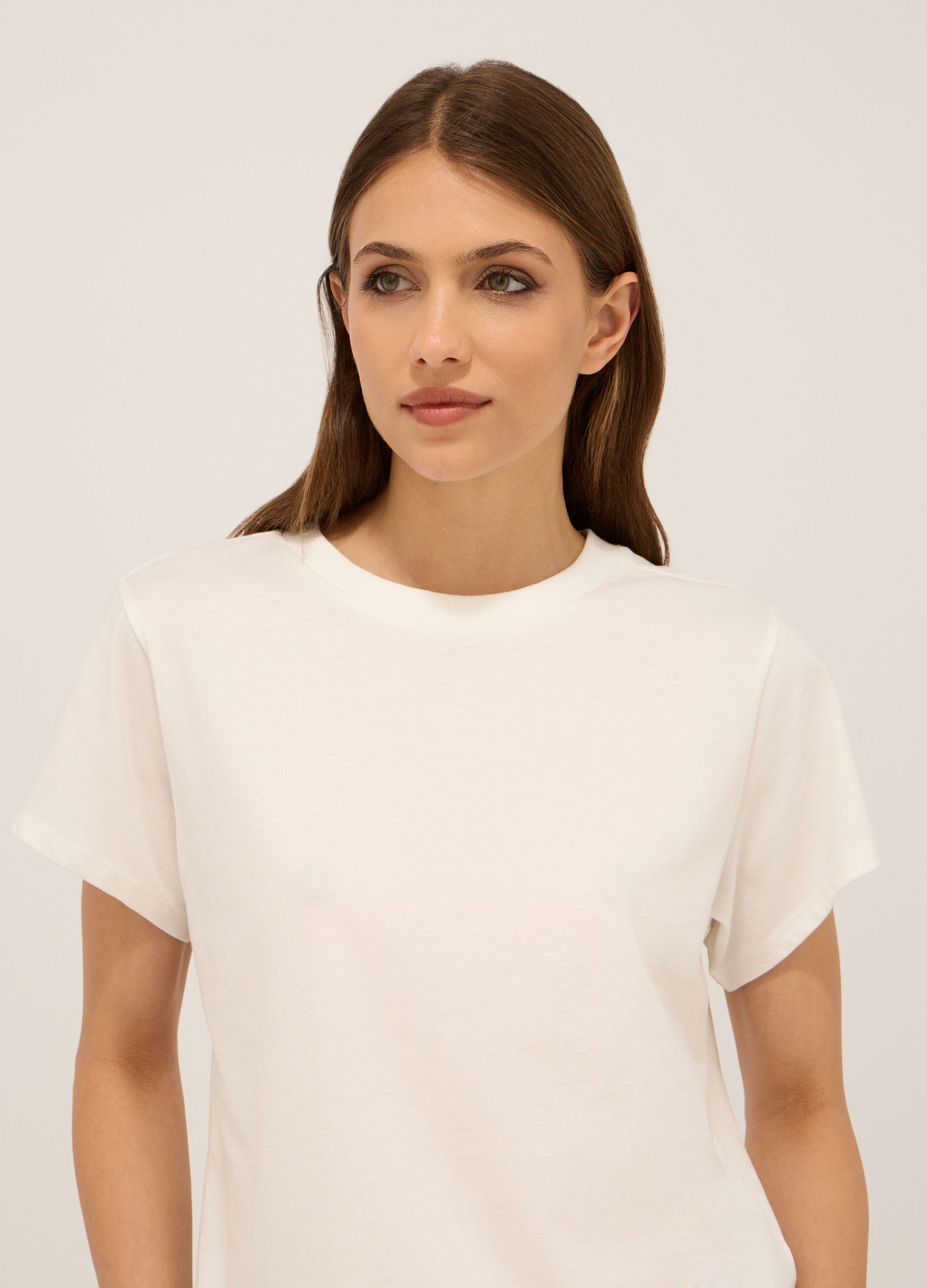 T-shirt in jersey di puro cotone donna_2