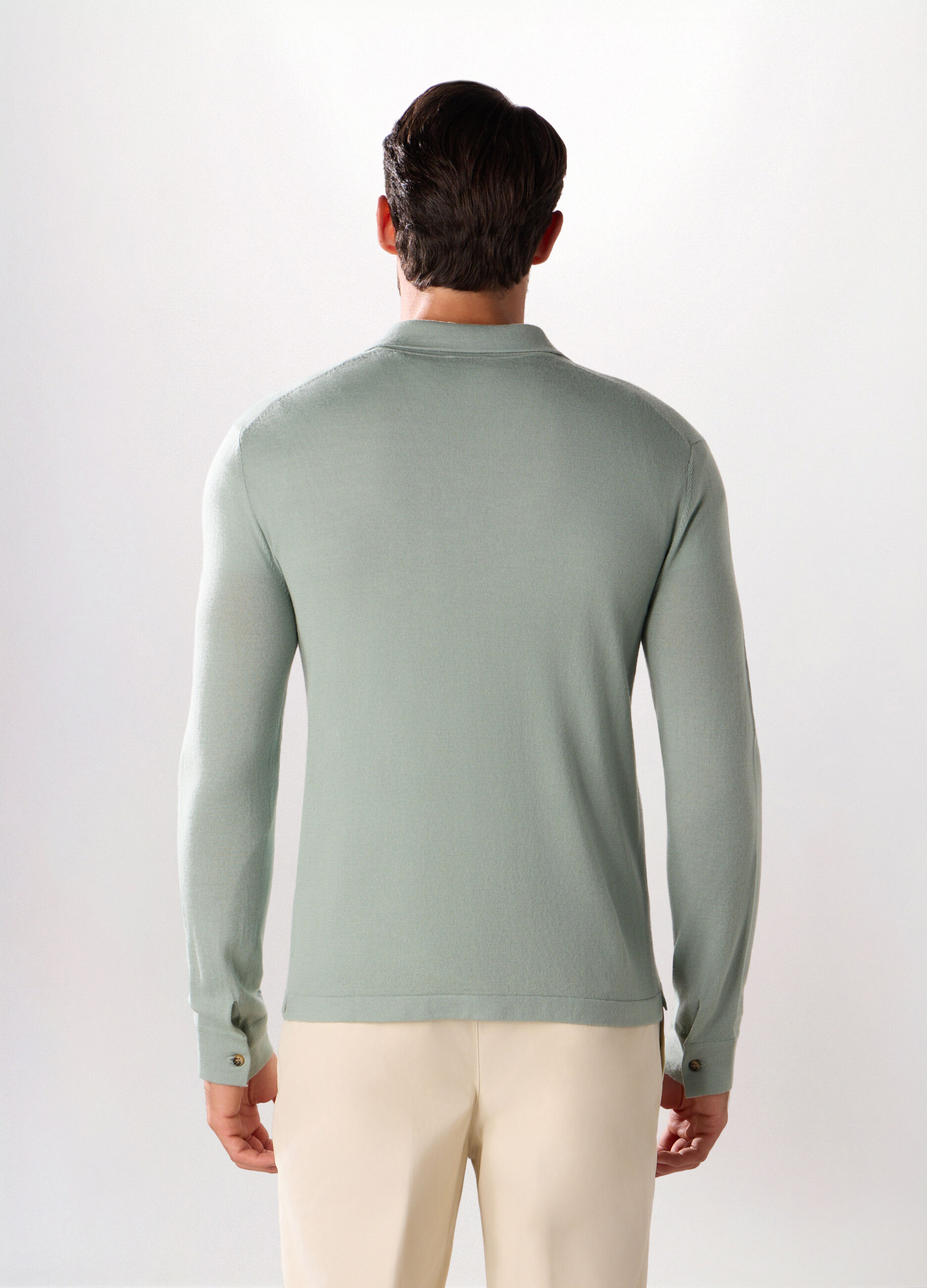 Polo in maglia di lana merino uomo_1