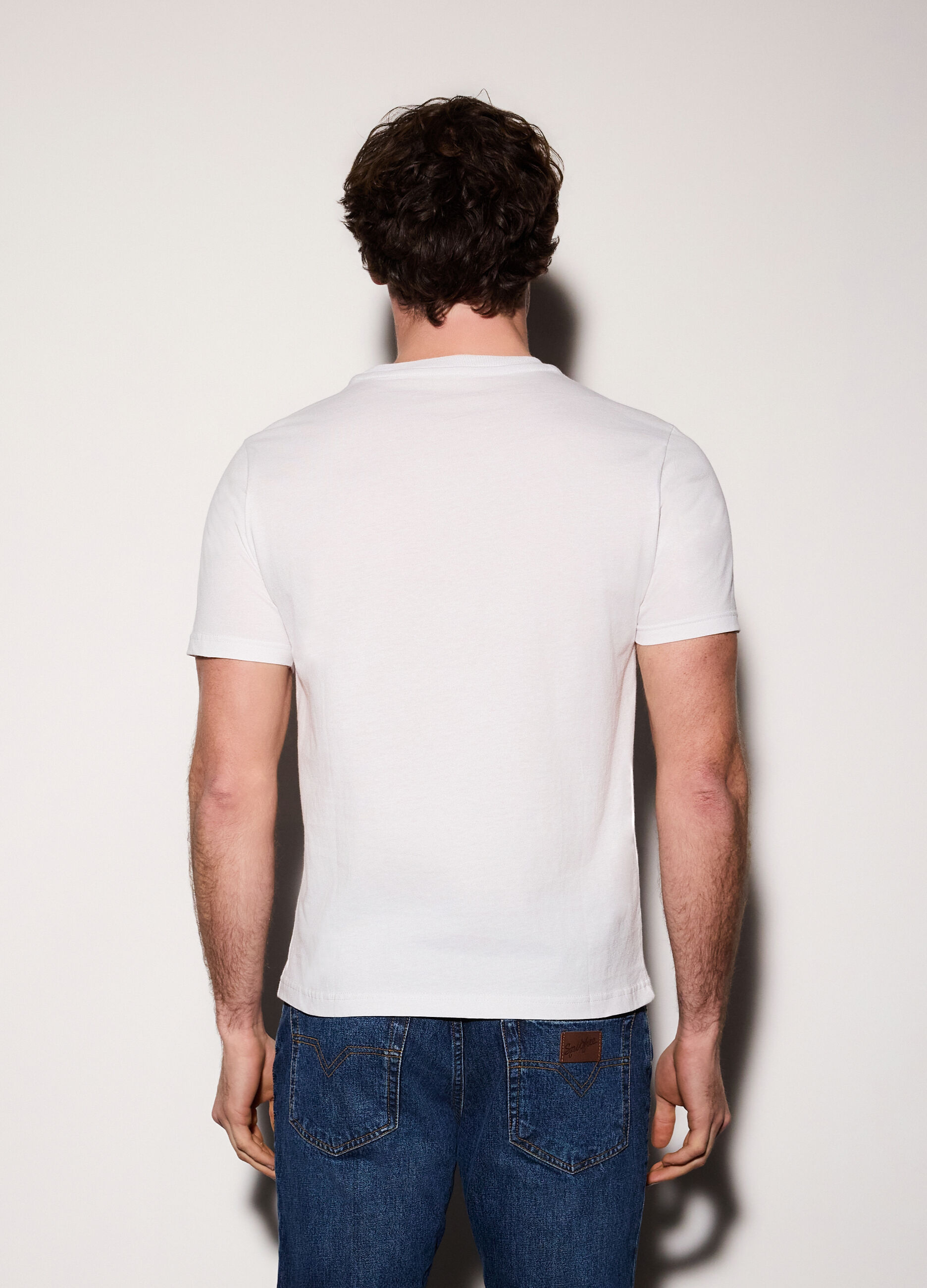 T-shirt in jersey di cotone con logo uomo