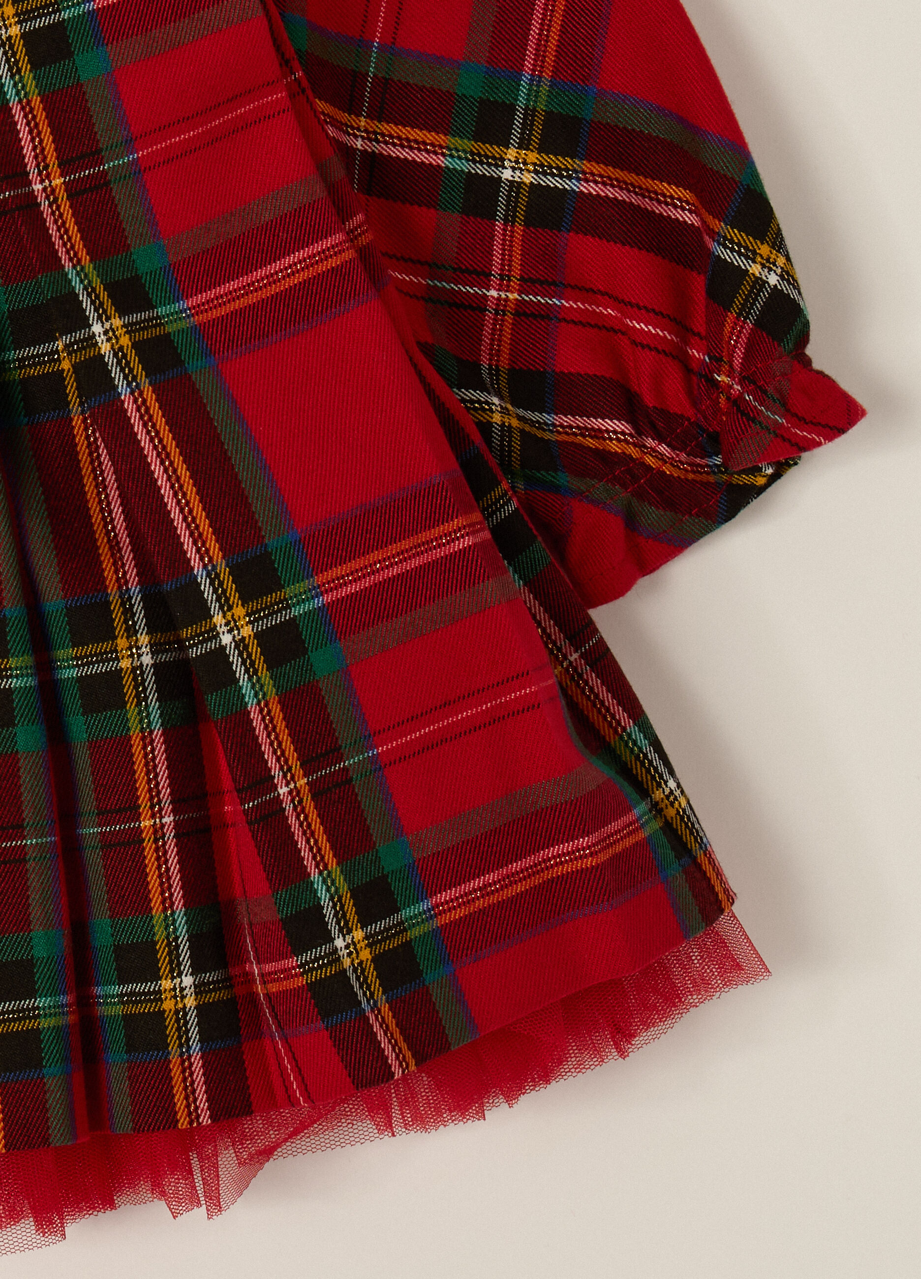 Abito rosso scozzese per bambina_3