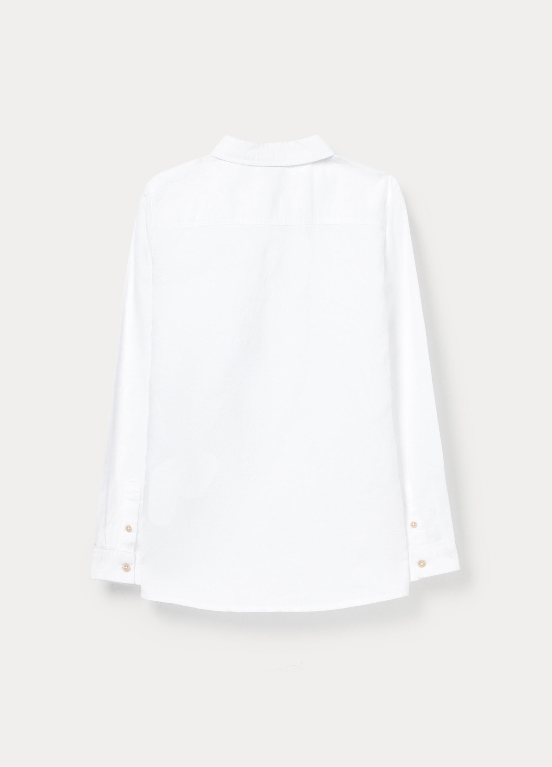 Camicia regular fit misto lino con colletto alla francese ragazzo_1