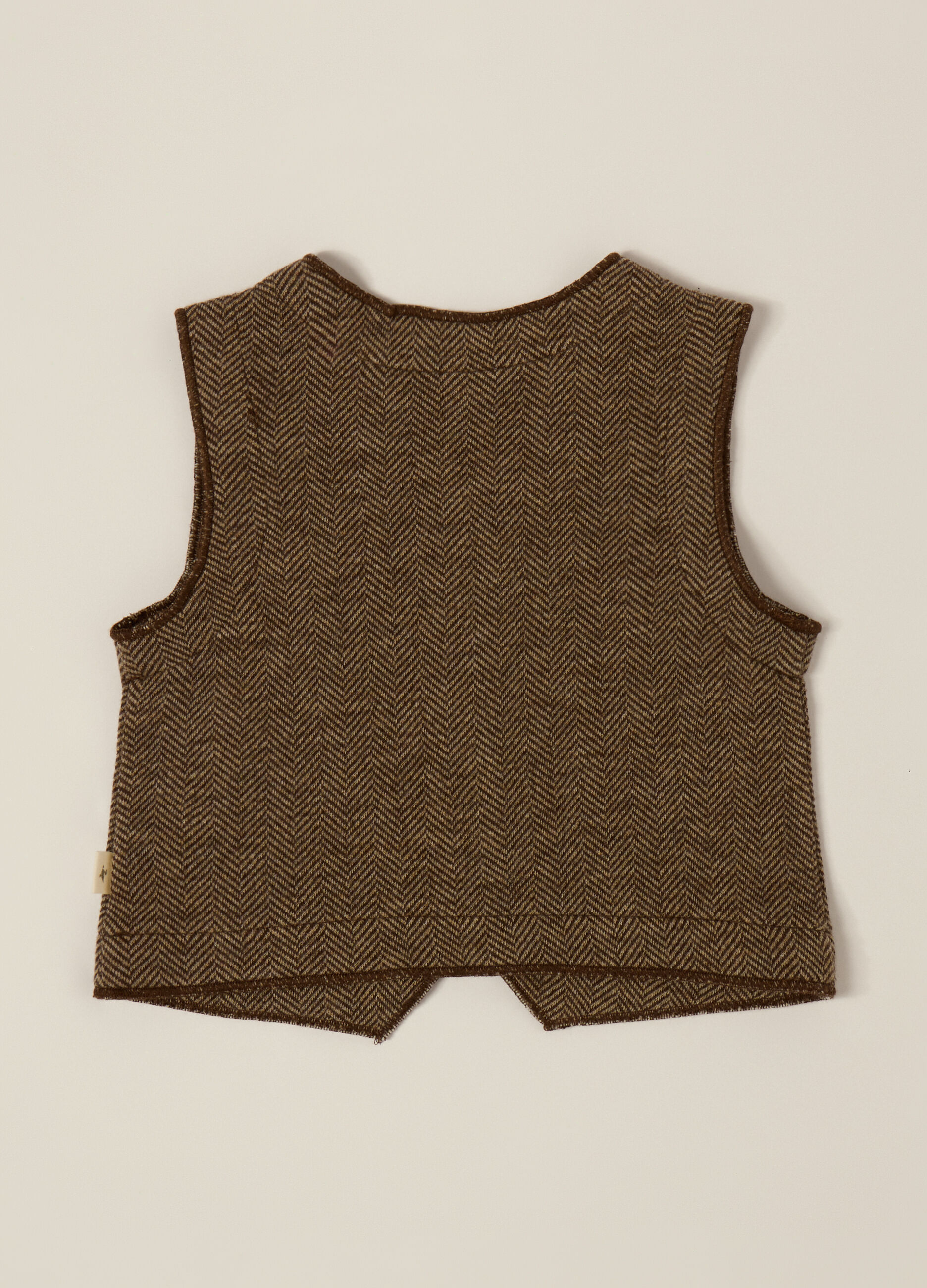 Gilet marrone in misto cotone e acrilico_2